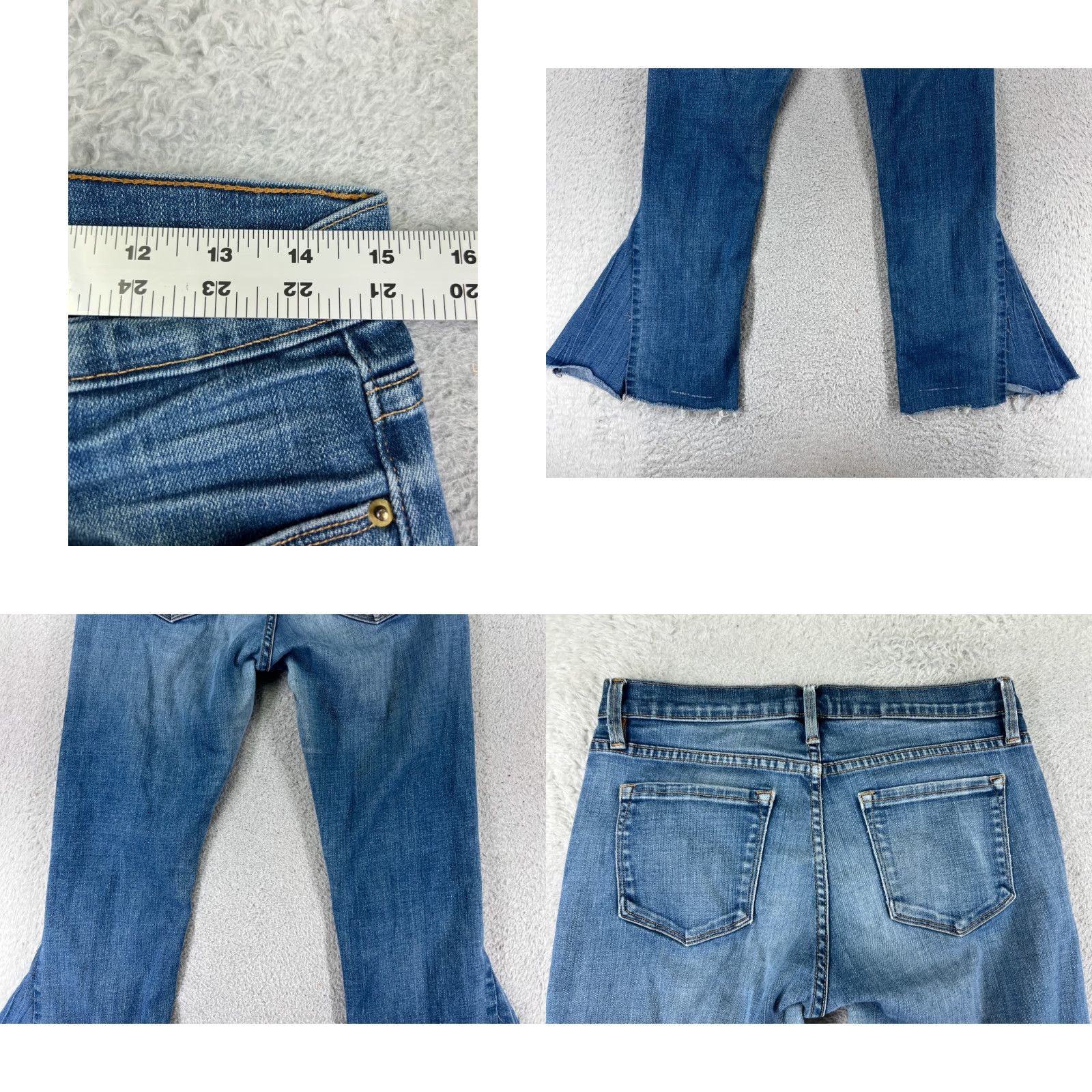 Frame FRAME Jeans Womens 27x27 Blue Denim Flared Low Rise Cotton 5-Pocket Regular Stretch Comfort Jeans Womens Mens Girls Size 27" / US 4 / IT 40 - 9 Thumbnail