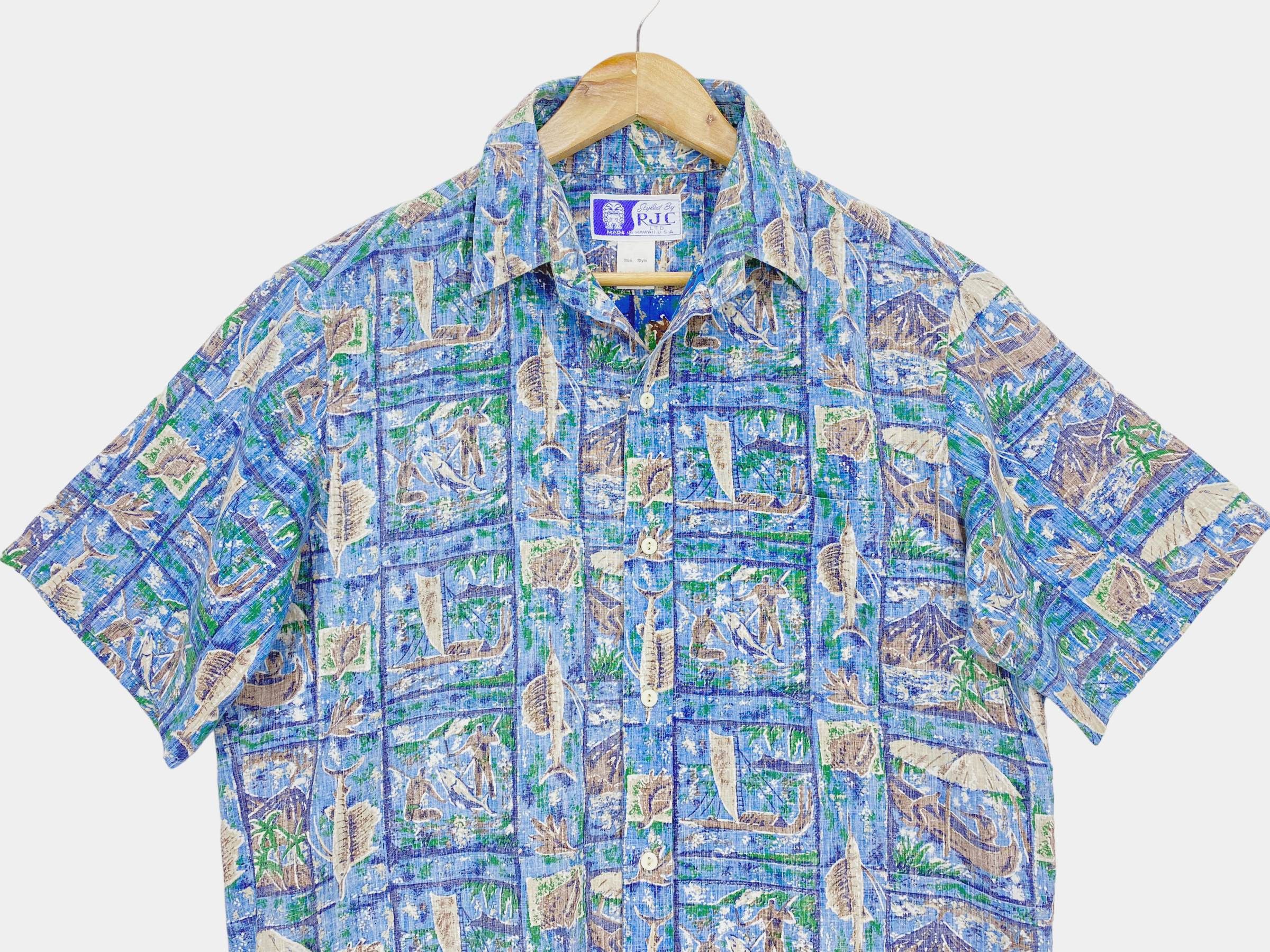 Vintage RJC Vintage Hawaiian Shirt - Floral Print Summer Aloha Shirt Size US S / EU 44-46 / 1 - 2 Thumbnail