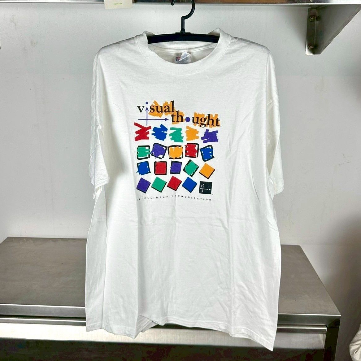 Hanes ​​90s Visual Thought Intelligent Commuication Art Tee Size US XL / EU 56 / 4 - 1 Thumbnail