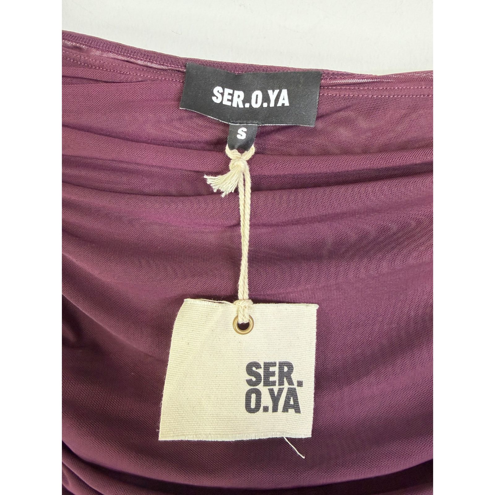 SER.O.YA NEW SEROYA Chantae Mesh Dress in Merlot Size Small Size S / US 4 / IT 40 - 4 Thumbnail