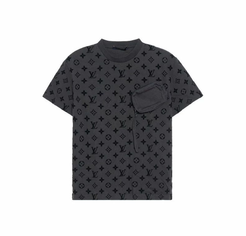 Louis Vuitton Louis Vuitton Monogram Flocked Full Logo Pocket Short Slee Size US L / EU 52-54 / 3 - 7 Thumbnail