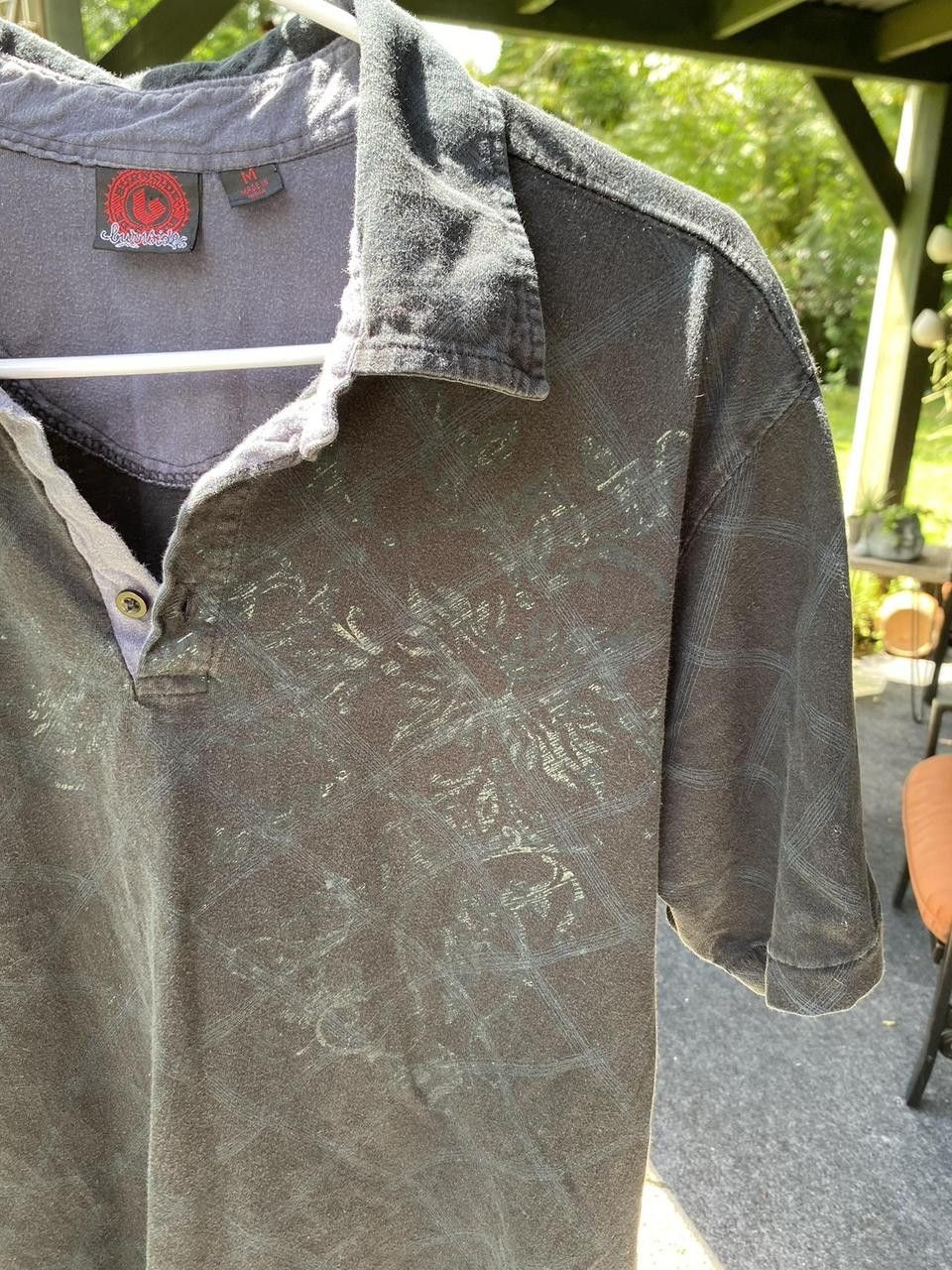 Burnside 90s Burnside Black Cross Graphic Quarter Polo Medium Size US M / EU 48-50 / 2 - 2 Thumbnail