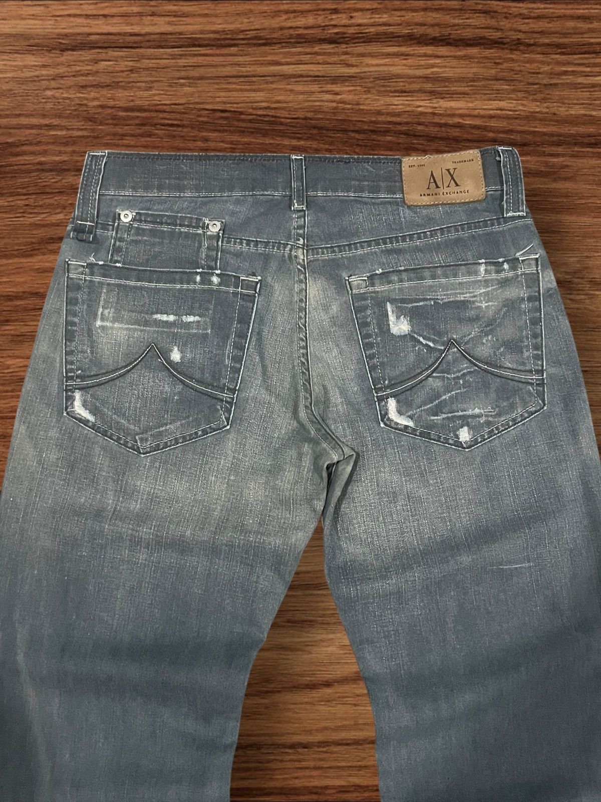 Armani Exchange Armani Exchange Powell Indigo Button Fly Loose Fit Jeans Size US 31 - 9 Thumbnail