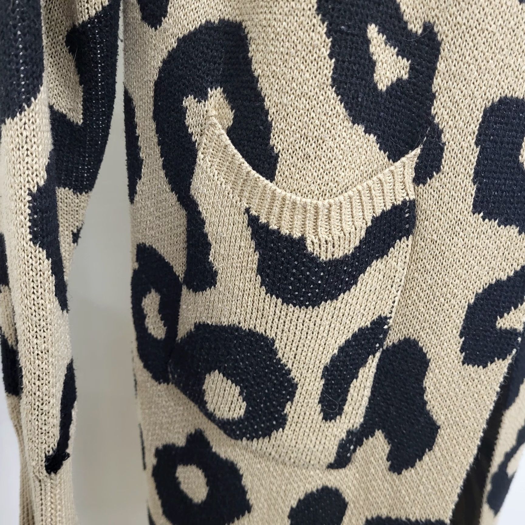 Vintage Vestidos Cardigan Womens M Animal Print Open Front Duster Long Sleeve Pockets Shirt Size M / US 6-8 / IT 42-44 - 3 Thumbnail