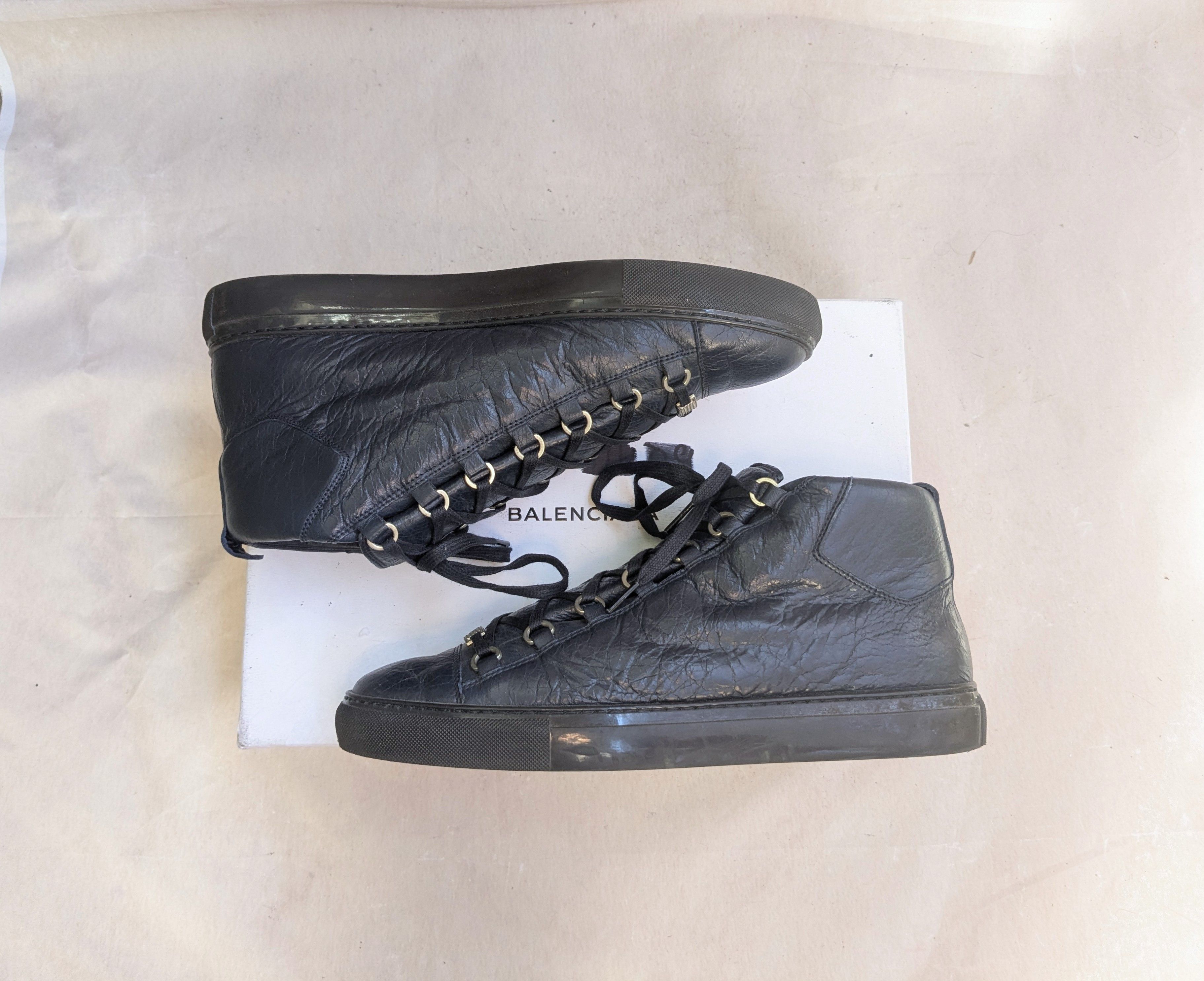 Balenciaga Balenciaga Arena Navy Blue 12 Leather High Tops Size US 12 / EU 45 - 1 Thumbnail