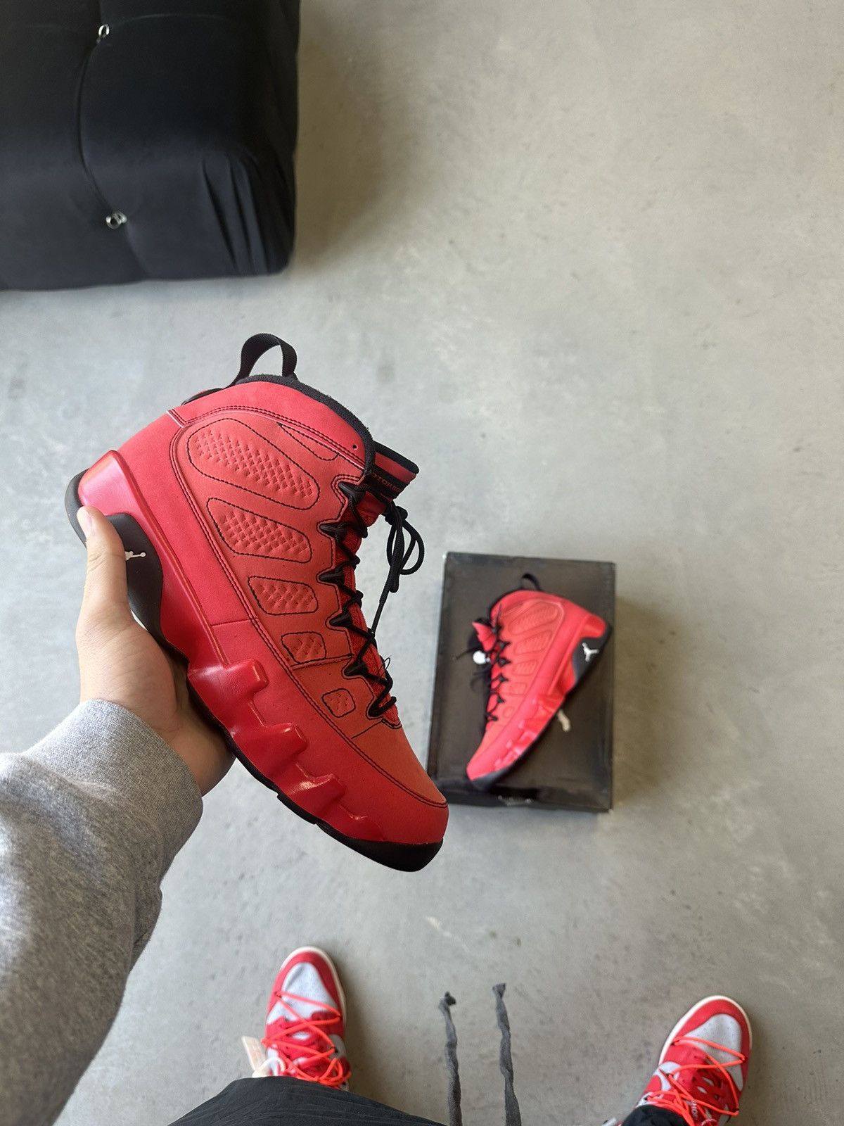 image of Air Jordan 9 Motorboat Jones Shoes in Red, Men's (Size 11)
