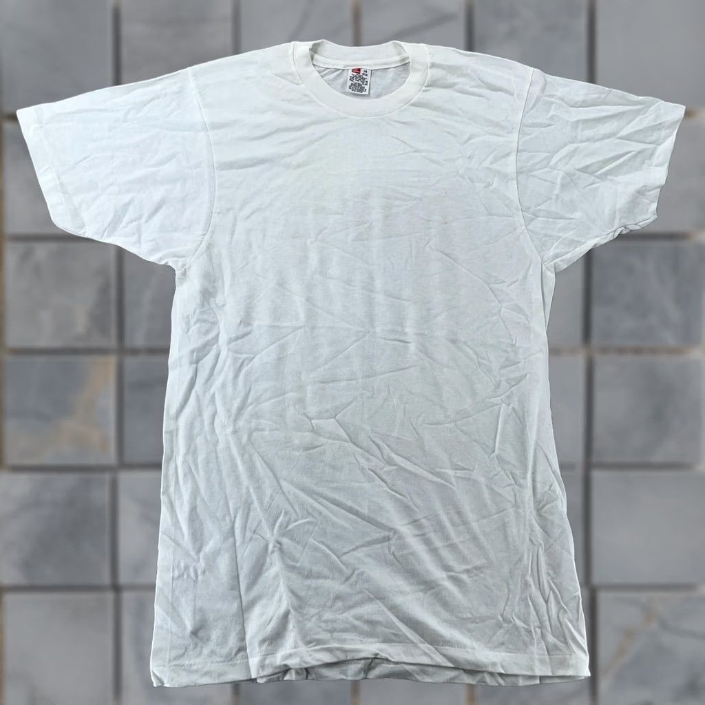 Hanes VINTAGE Hanes White T-Shirt Mens S Short Sleeve Crew Neck Cotton Plain Size US S / EU 44-46 / 1 - 1 Thumbnail