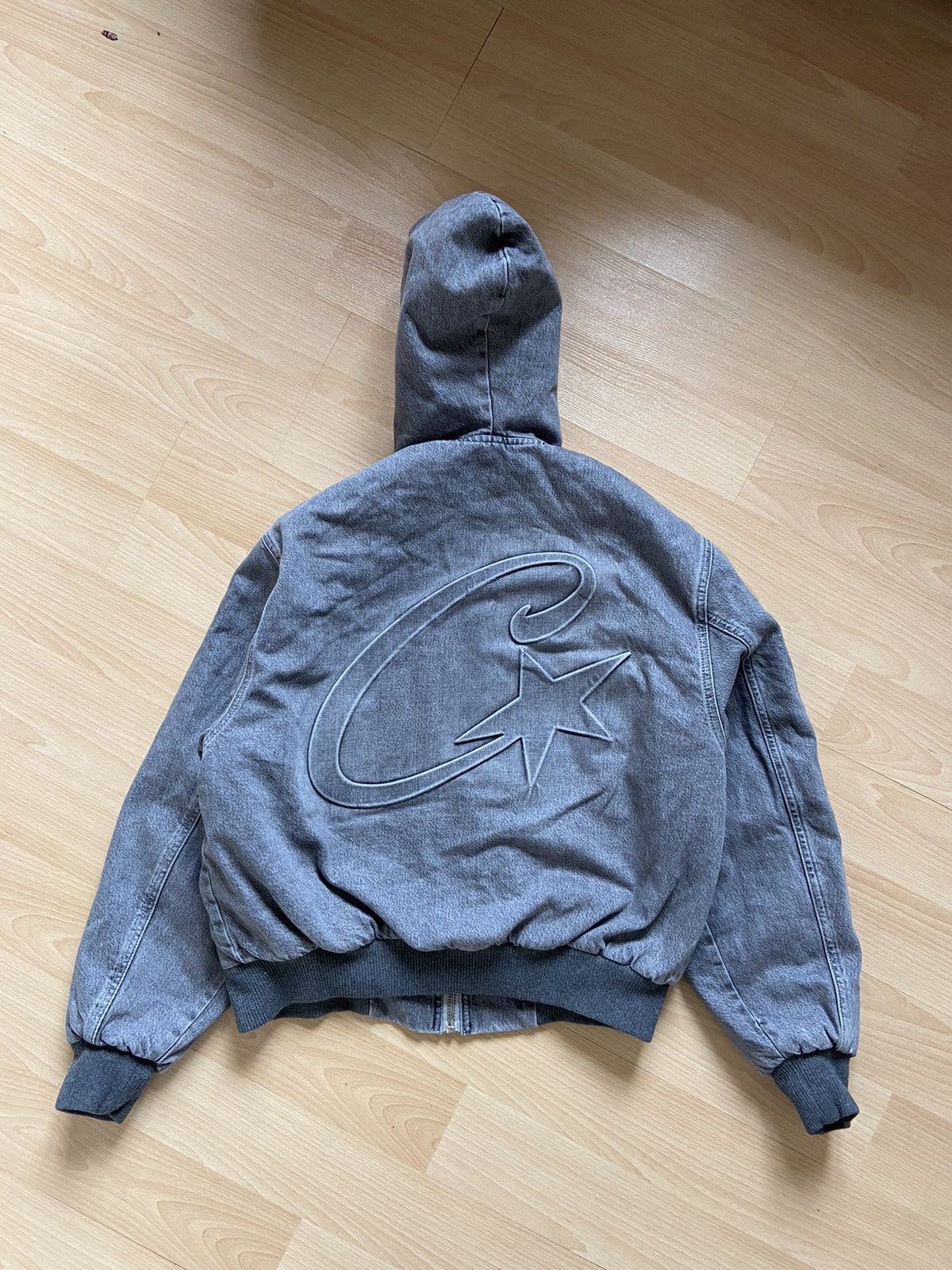 Streetwear Corteiz Embossed C-Star Denim Work Jacket | Grailed