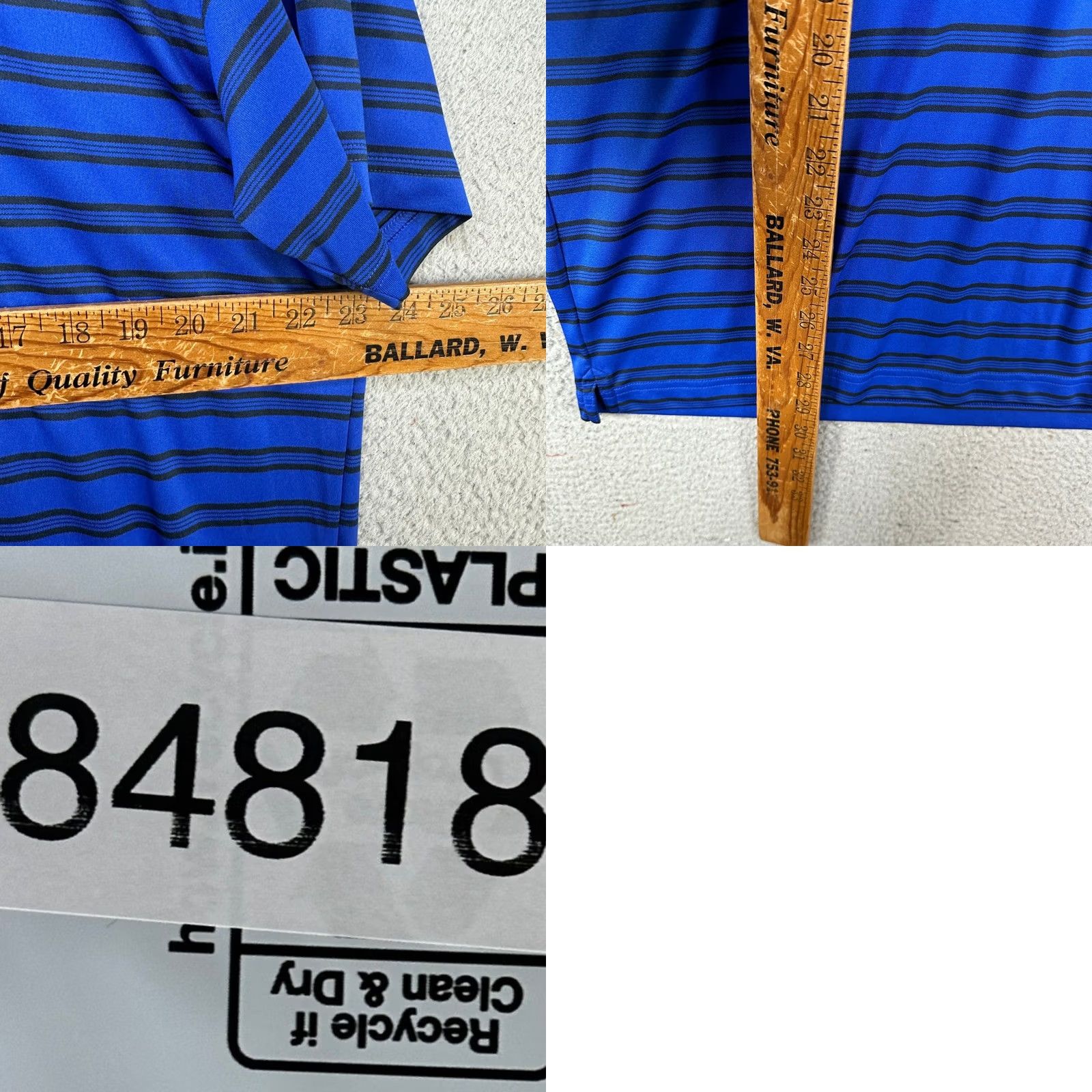 Under Armour Under Armour HeatGear Polo Shirt Men XL Striped Blue Black Short Sleeve Moisture Wicking Golf Rugby Loose Fit EUC Size US XL / EU 56 / 4 - 8 Thumbnail