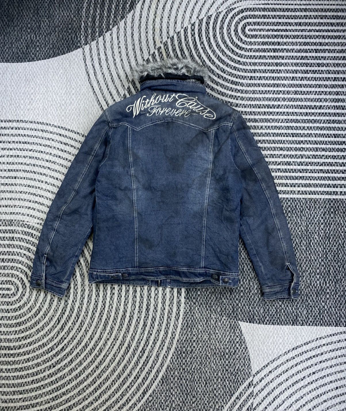 In The Attic Vintage In The Attic Denim Fur Bikers Jacket Size US M / EU 48-50 / 2 - 3 Thumbnail
