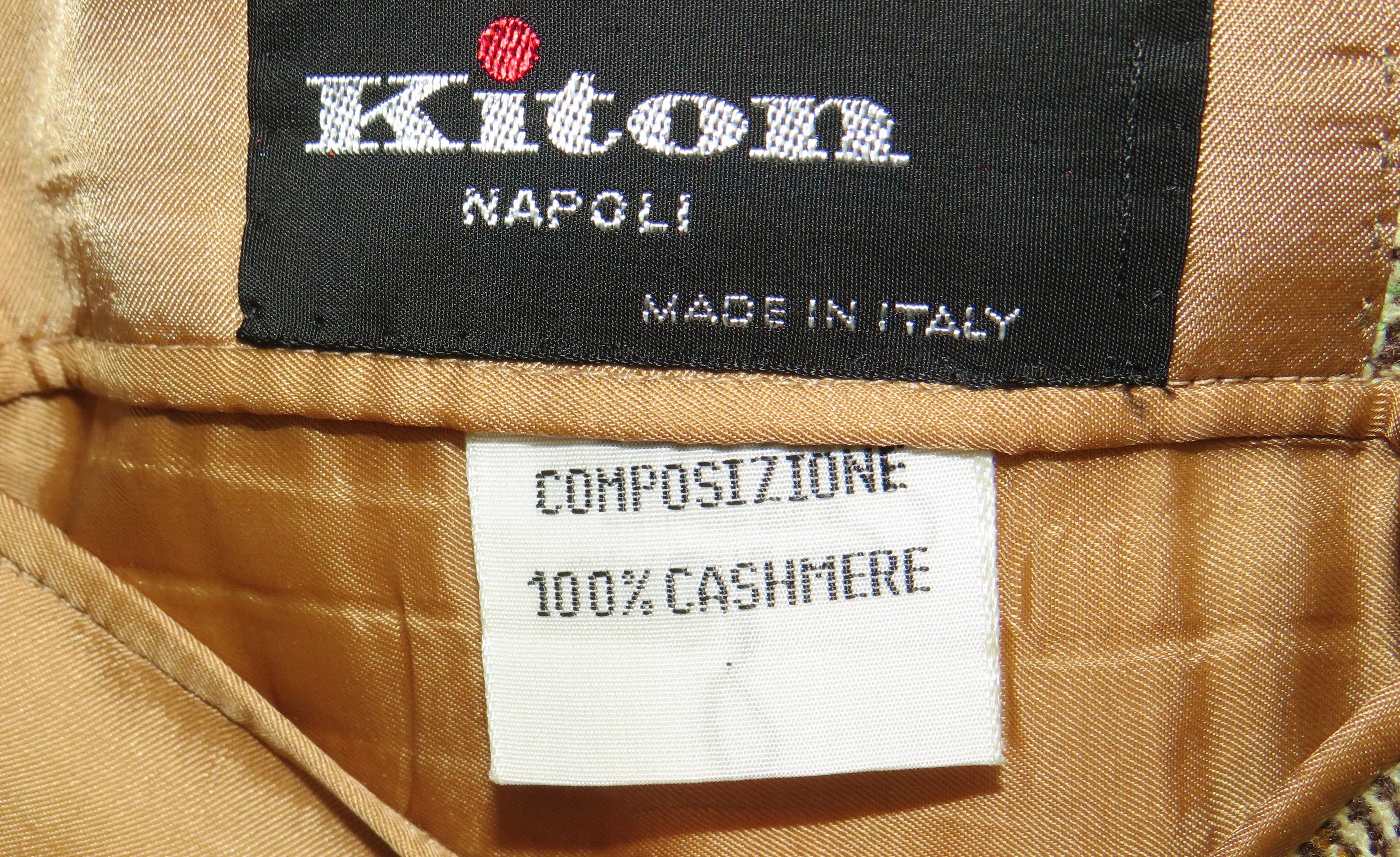 Kiton 100% Cashmere Light Brown Plaid Three Roll Two Blazer 44R Size 44R - 13 Thumbnail