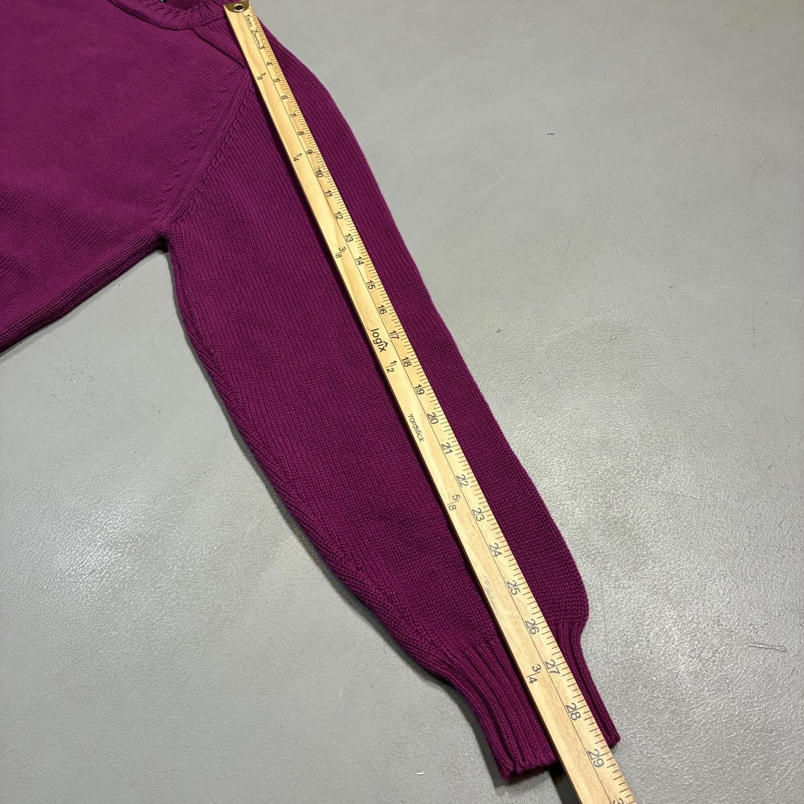 Lands' End Vintage 80s Lands End Purple Knit Sweater Men's Sz L Cotton Size US L / EU 52-54 / 3 - 9 Thumbnail