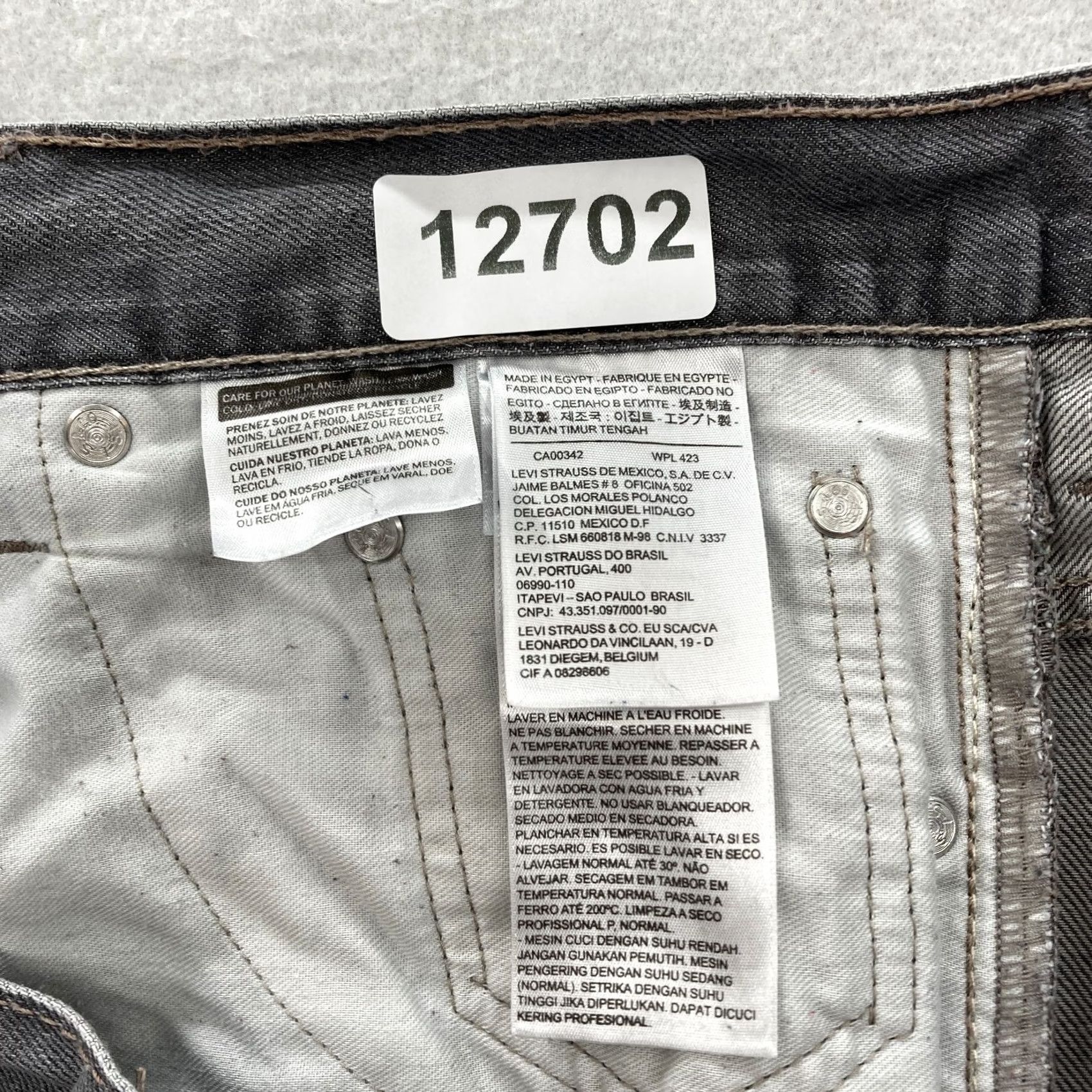 Levi's Levi's 569 Jeans Mens Relaxed Straight Leg Medium Wash Gray Denim Pants 42x32 Size US 42 / EU 58 - 4 Thumbnail