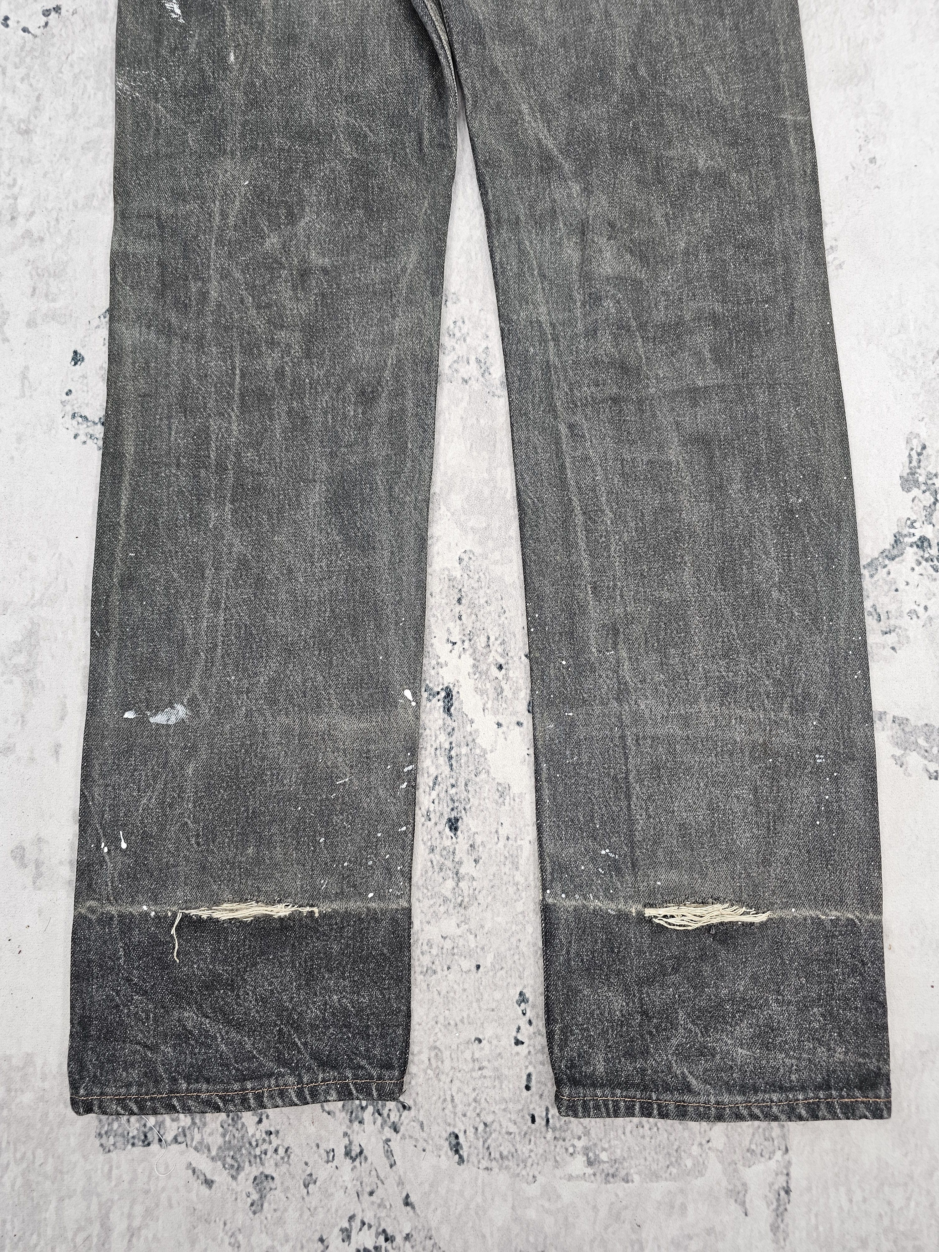 Levi's Vintage LEVIS 501 Ripped Paint Splash Black Jeans L0451 Size US 33 - 5 Thumbnail
