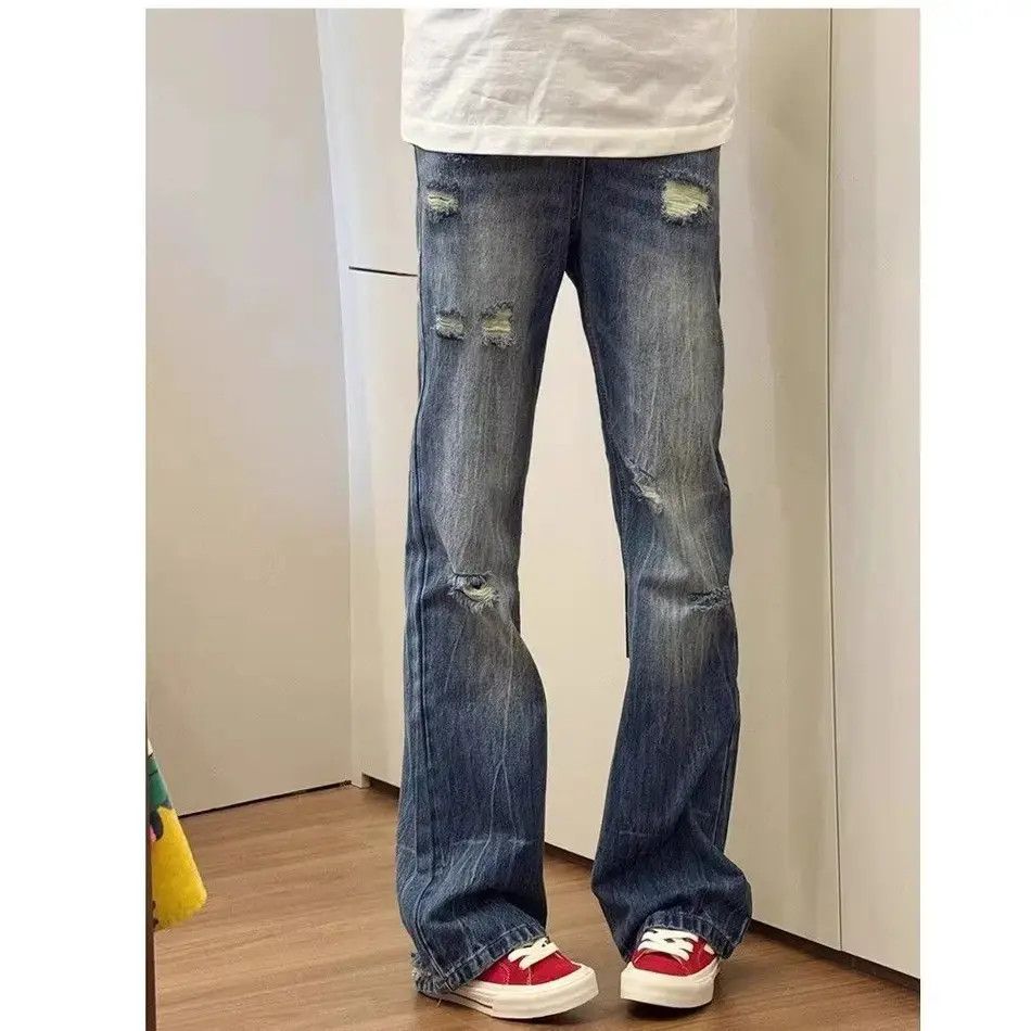 Japanese Brand Retro loose dirty dyed ripped jeans Size US 30 / EU 46 - 3 Thumbnail