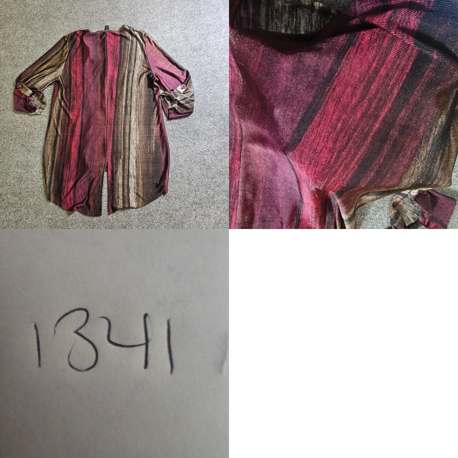 Vintage Clara Sun Woo Top Womens XL Red Black Stripe Slinky No Iron Stretch Casual Shirt Size XL / US 12-14 / IT 48-50 - 8 Thumbnail