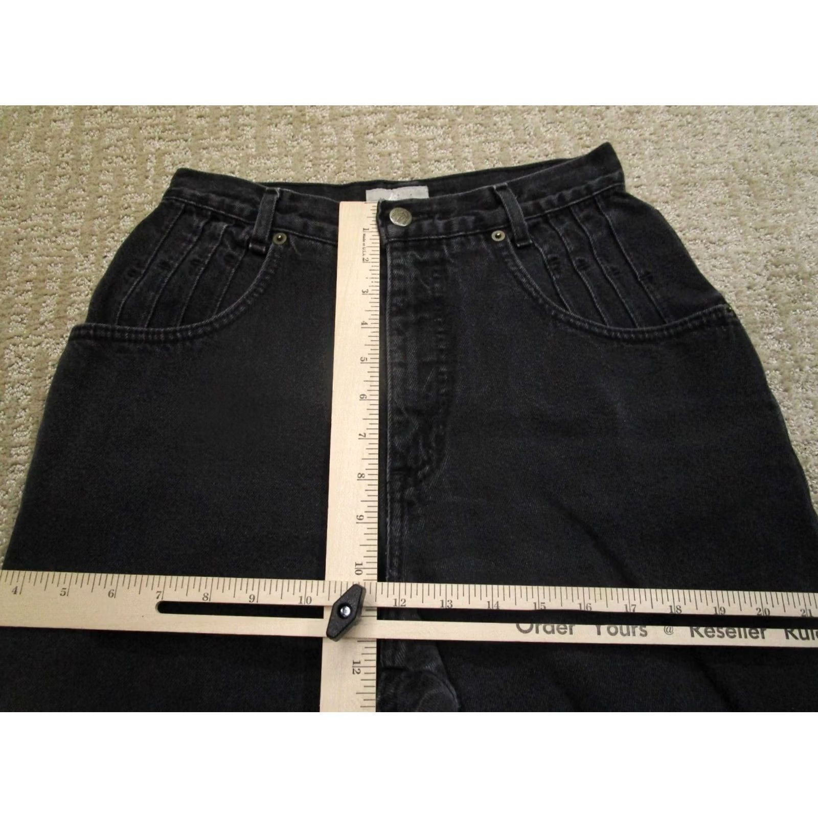 Vintage VINTAGE French Dressing Jeans Women 8 Black High Rise Bareback Western Petite 90s Logo Southwestern Menus? Size 30" / US 8 / IT 44 - 6 Thumbnail