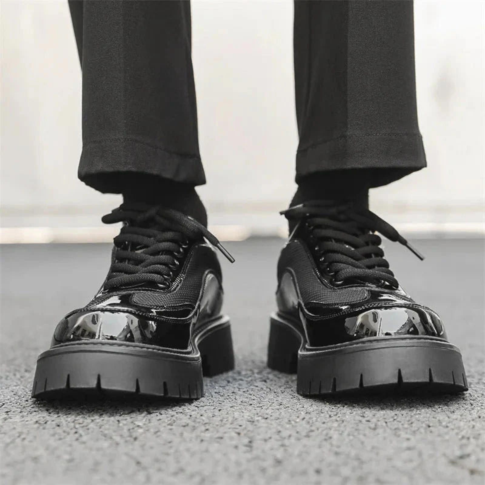 Leather Faux Leather Hybrid Mesh/Patent Plaform Boots Shoes Size US 9 / EU 42 - 3 Thumbnail