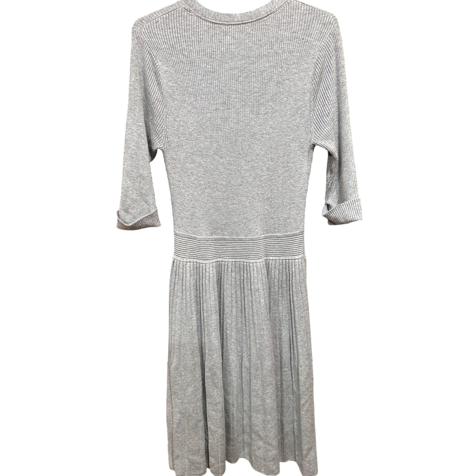 Vintage Eliza J Dress Gray M Knit A-Line Long Sleeve Round Neck Doorstep? Size M / US 6-8 / IT 42-44 - 3 Thumbnail