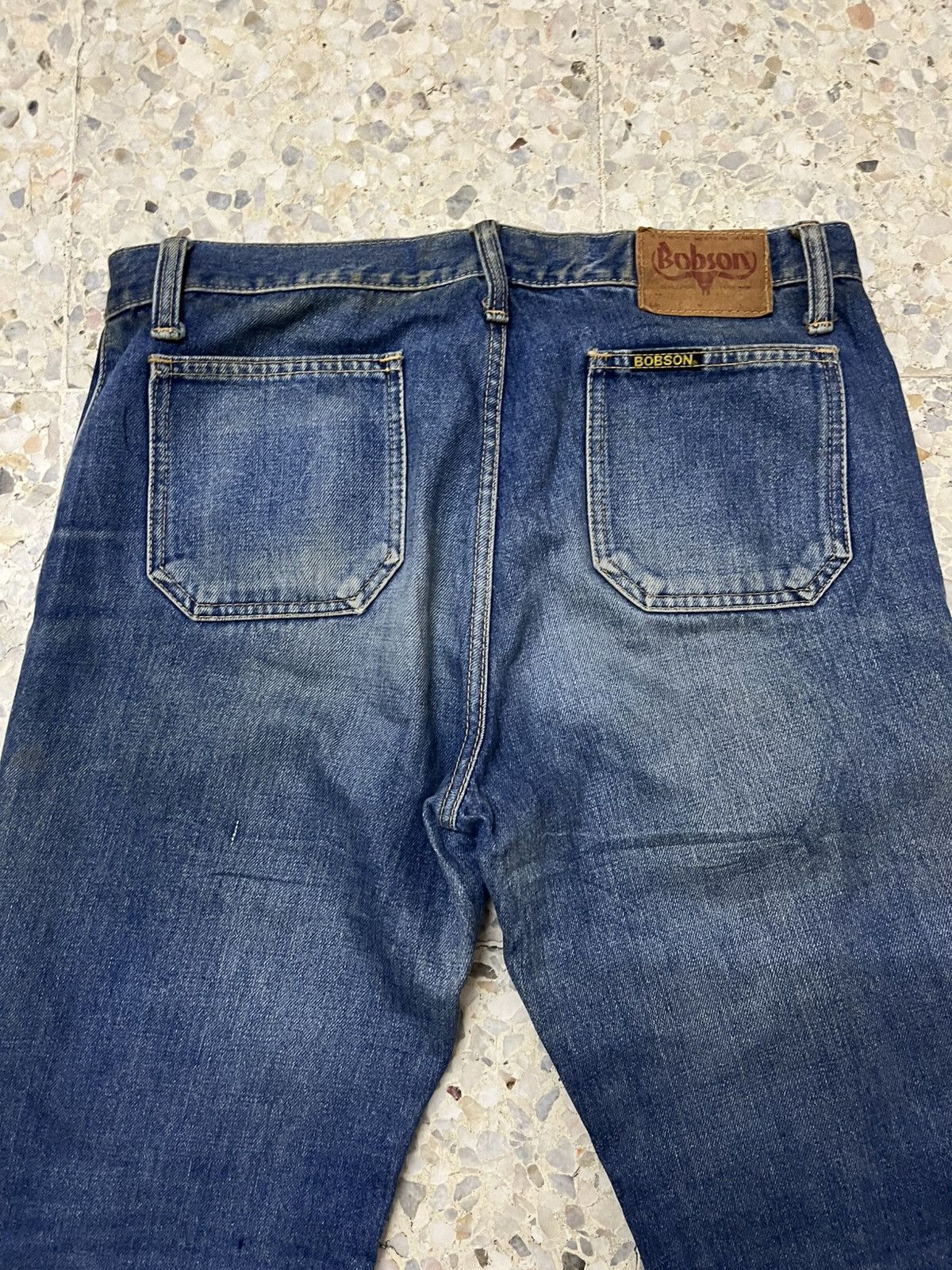 Vintage Bobson Made in Japan 70s Bell Bottom Jeans Scovill Hardware Size US 33 - 4 Thumbnail