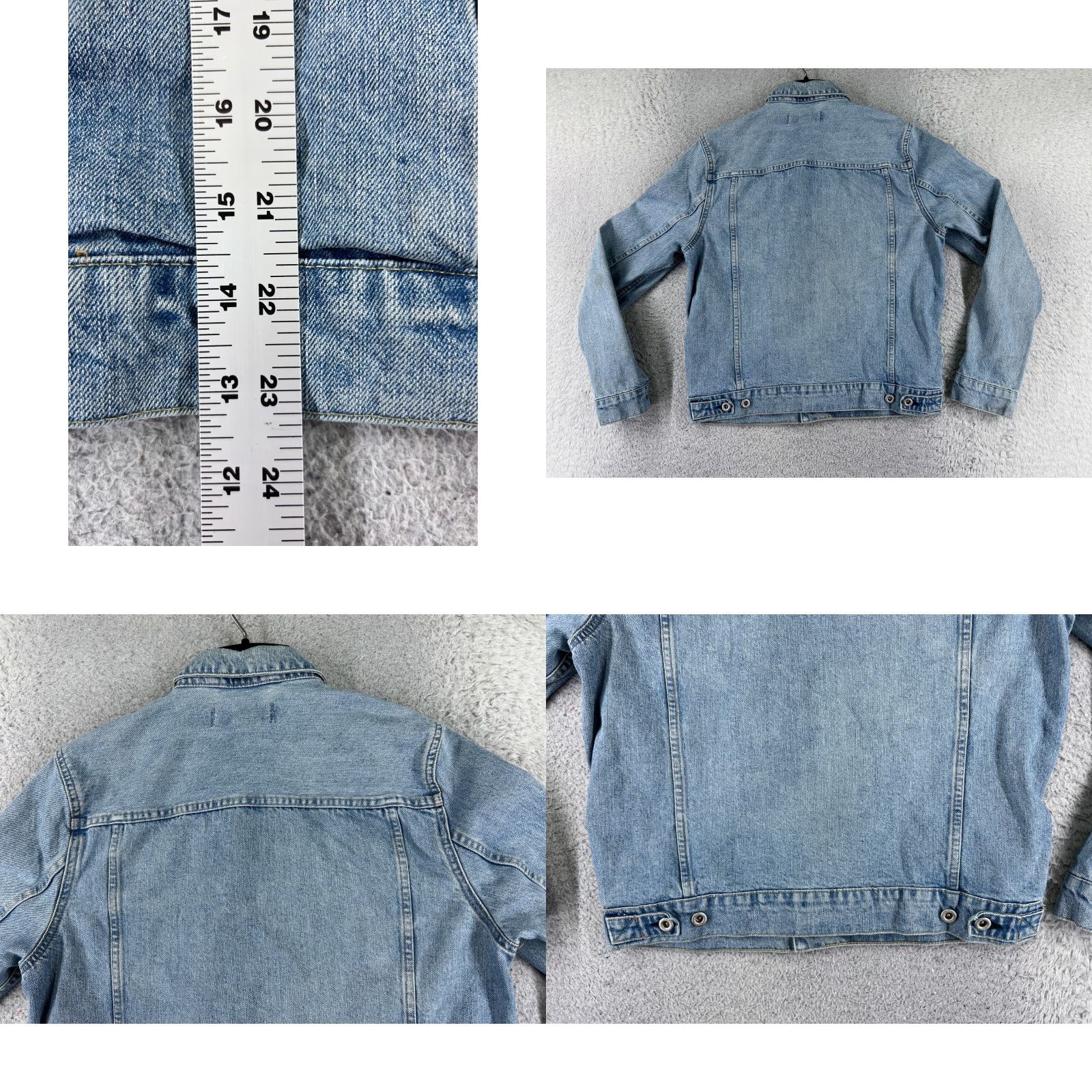 H&M VINTAGE H&M LOGG Jacket Womens M Denim Blue Button Up Cotton Casual 80s 90s Size M / US 6-8 / IT 42-44 - 9 Thumbnail