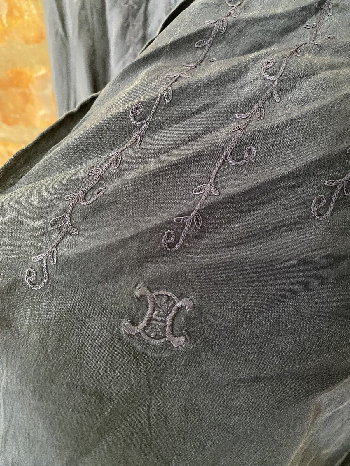 Celine × Vintage 1980s Celine SILK embroidered floral Size S / US 4 / IT 40 - 10 Thumbnail