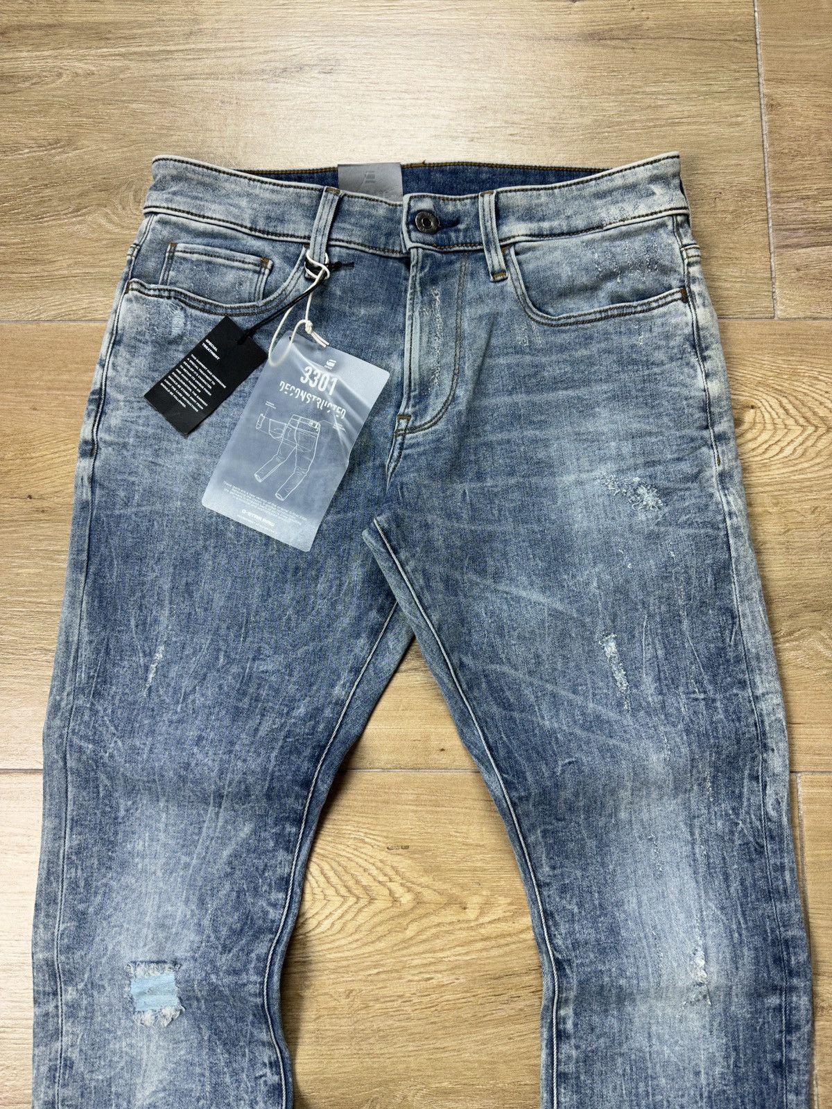 G-Star NEW🏷️ G-Star Raw 3301 Deconstructed Super Slim Denim Jeans Size US 29 - 2 Thumbnail