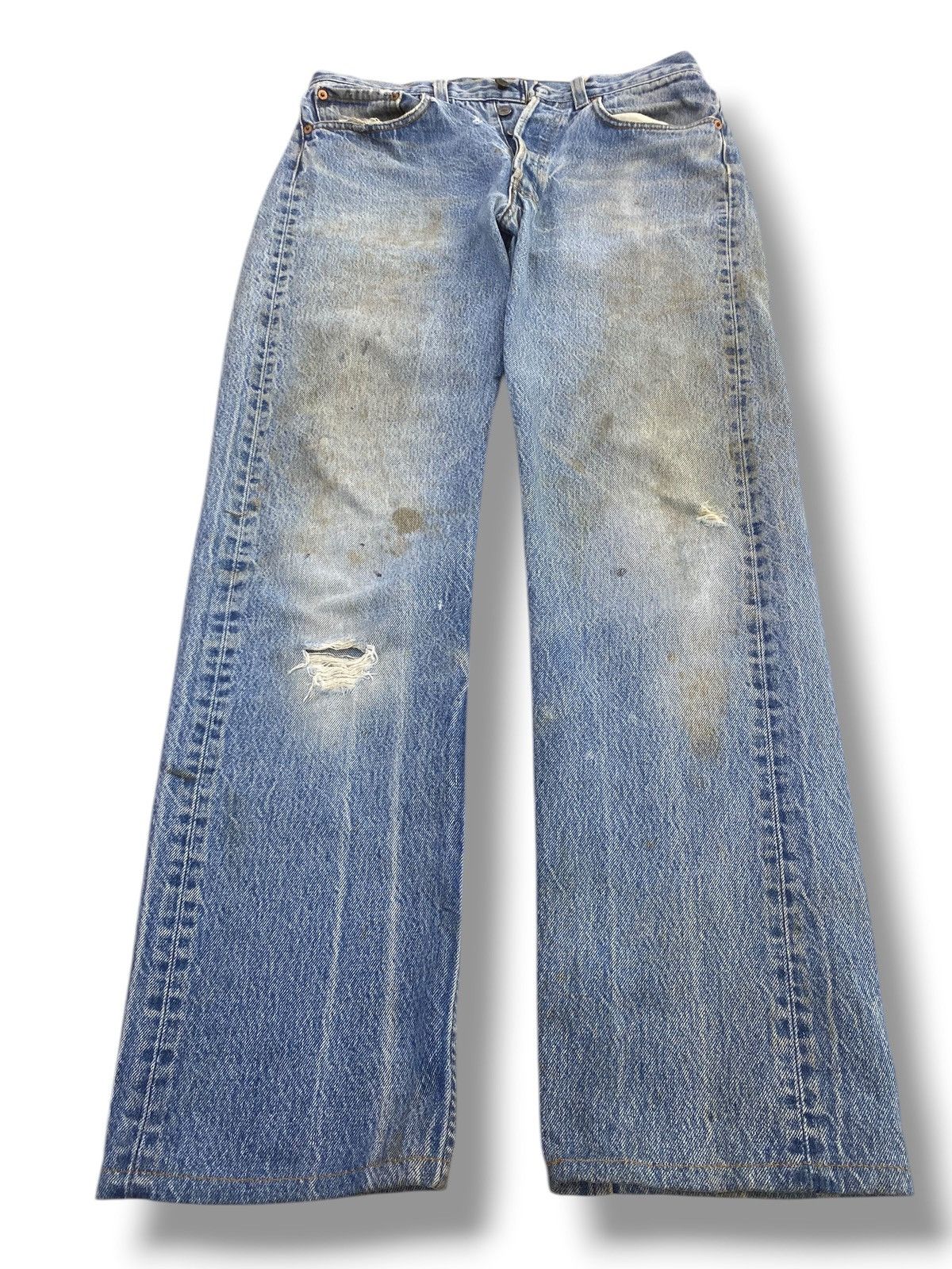 Levi's Vintage Levi’s Acid Blue Wash Style Ripped Jeans Size US 30 / EU 46 - 1 Thumbnail