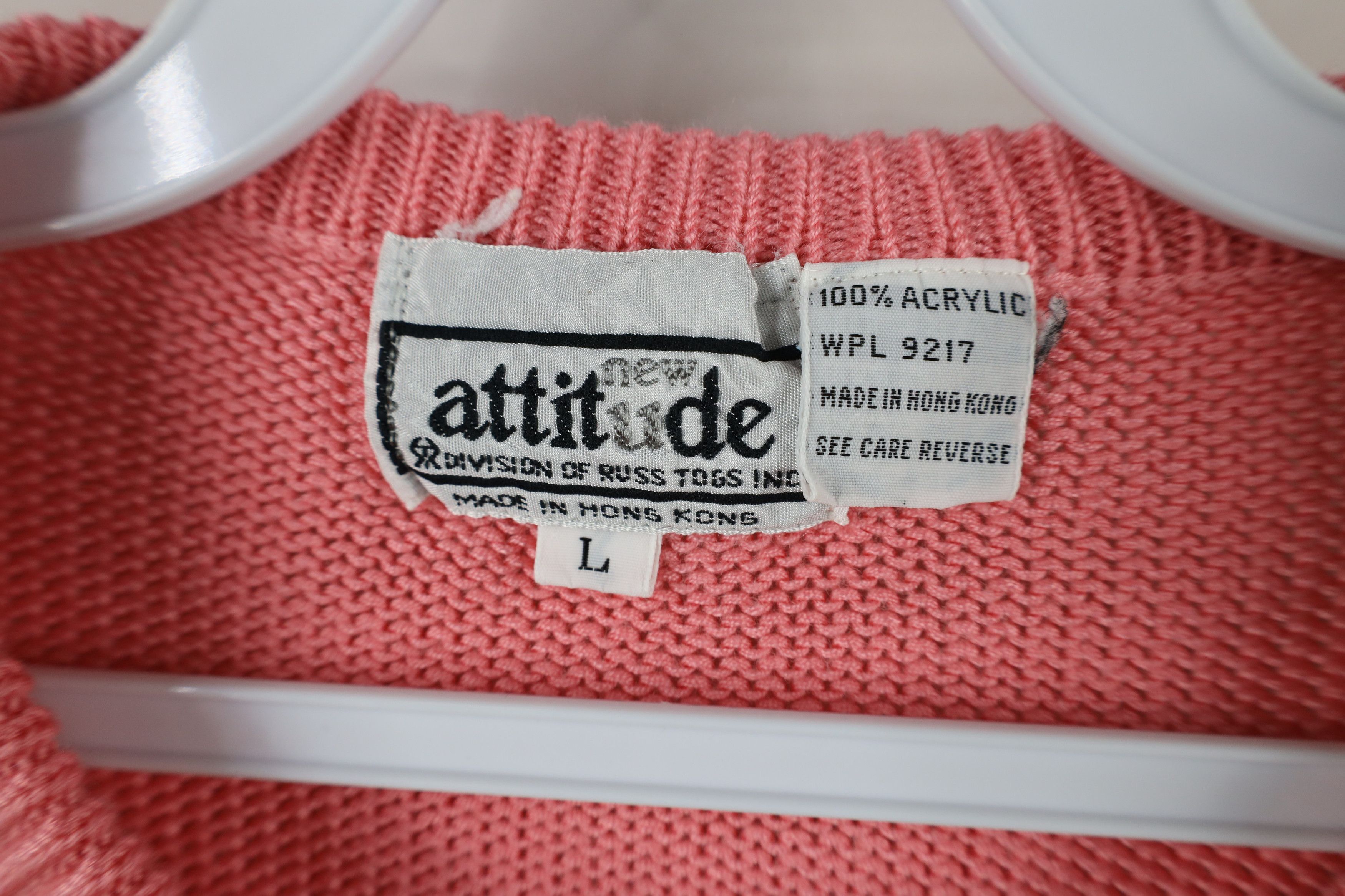 Vintage Vintage 90s Streetwear Chunky Ribbed Knit Sweater Vest Pink Size L / US 10 / IT 46 - 6 Thumbnail