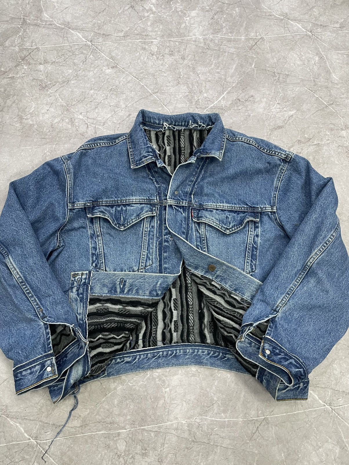 Coogi × Levi's Vintage Clothing RARE LEVIS 1of1 COOGI SWEATER REWORKED REVESIBLE JACKET Size US L / EU 52-54 / 3 - 12 Thumbnail