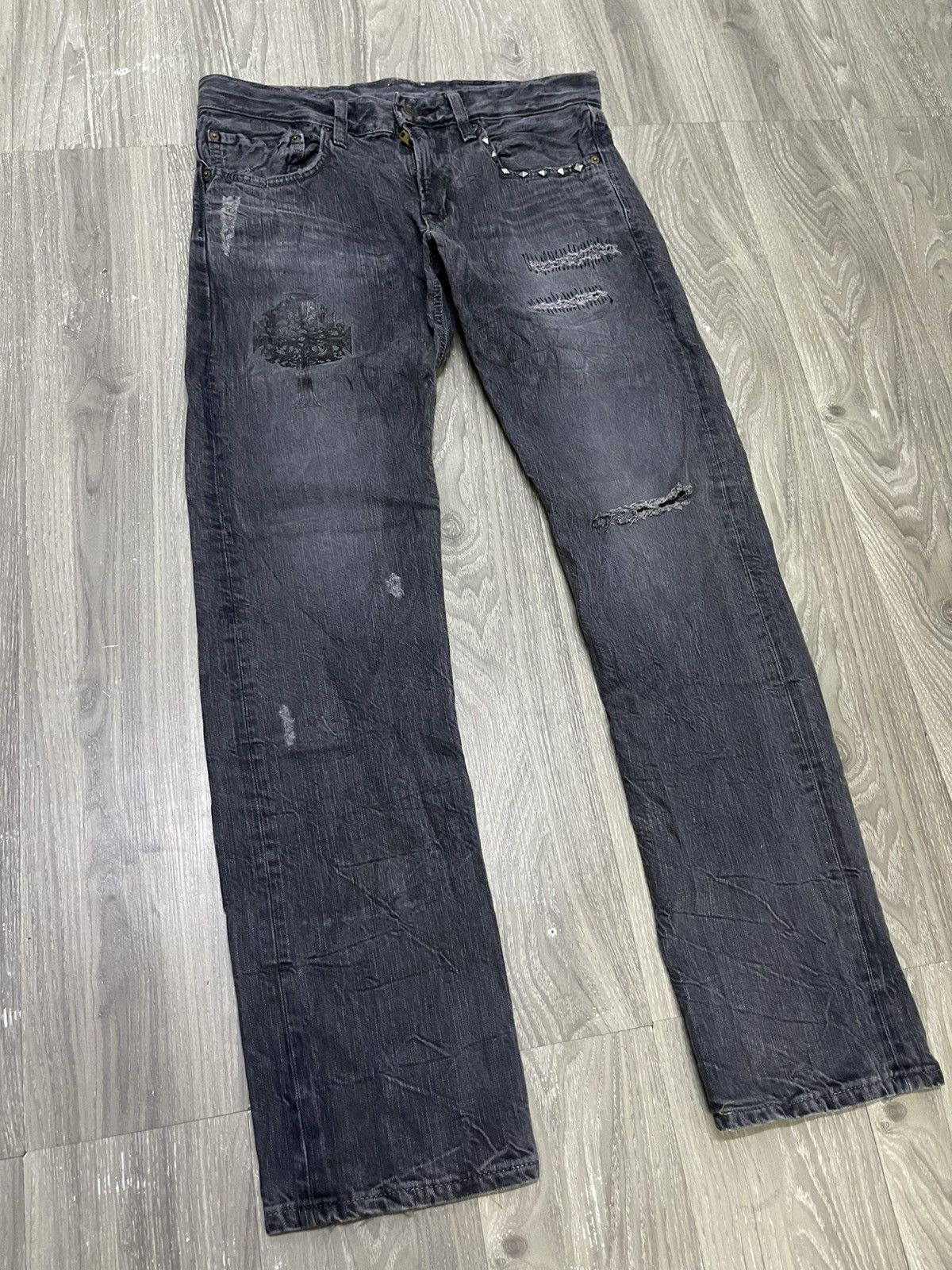 Edwin Vintage Edwin 502 Distressed Size US 35 - 4 Thumbnail