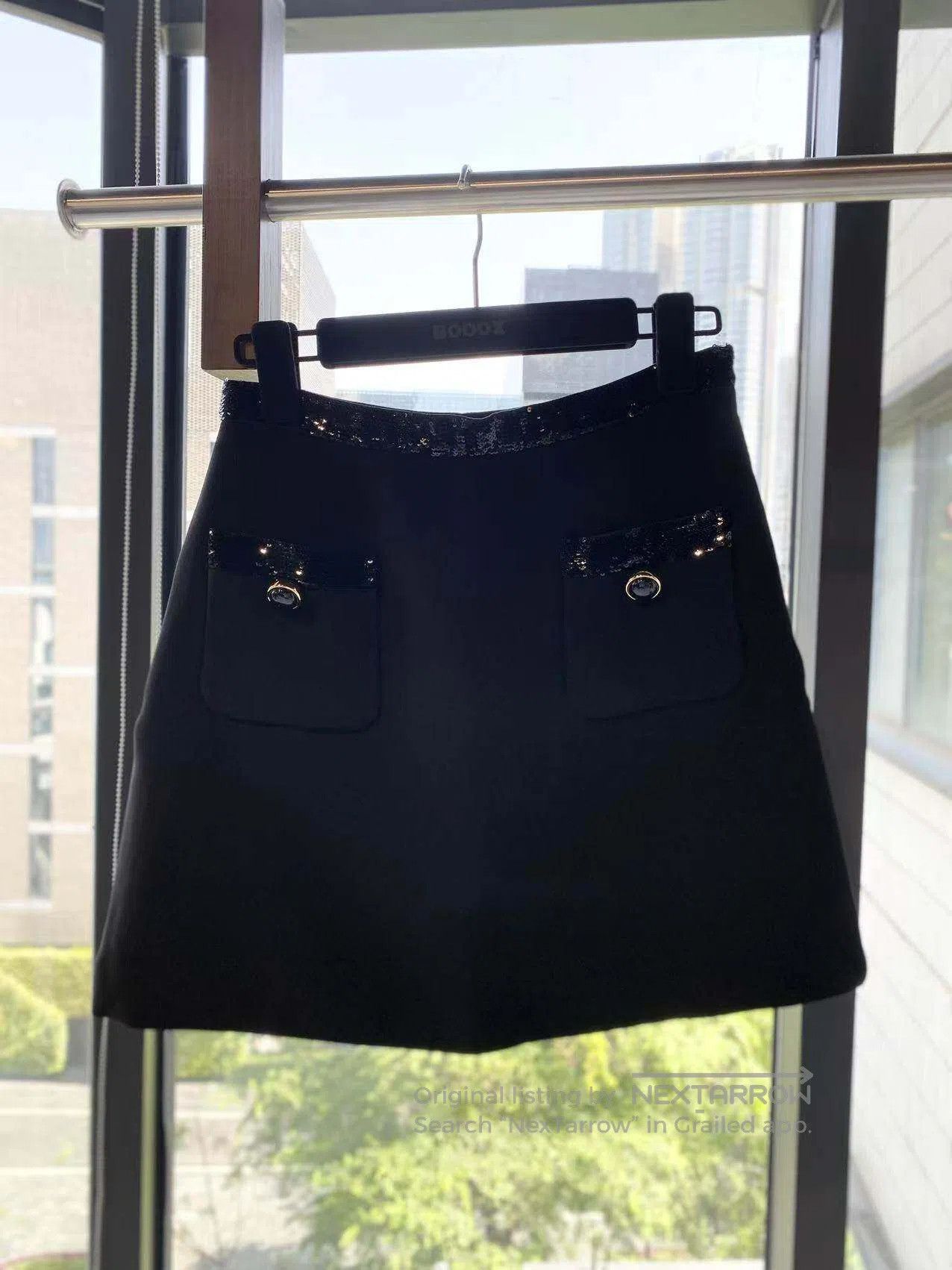 Miu Miu Miu Miu Black Sequin Mini Skirt| Size 26" / US 2 / IT 38 - 2 Thumbnail