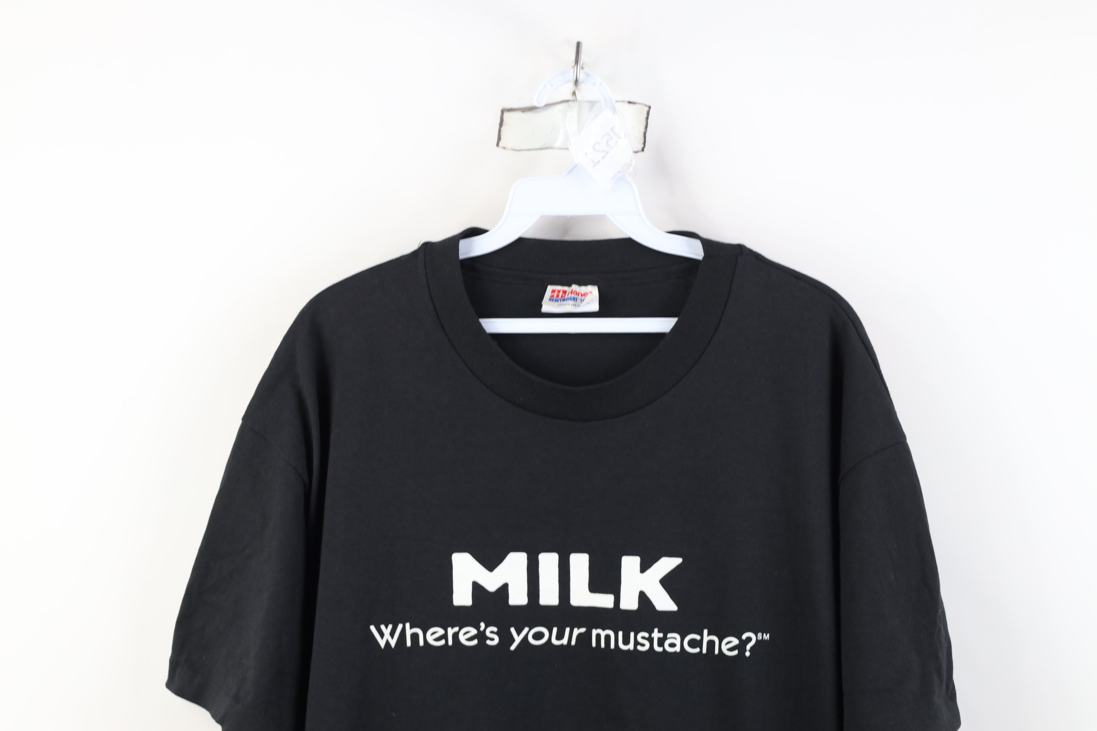 Vintage Vintage 90s Spell Out Milk Where's Your Mustache T-Shirt USA Size US L / EU 52-54 / 3 - 2 Thumbnail