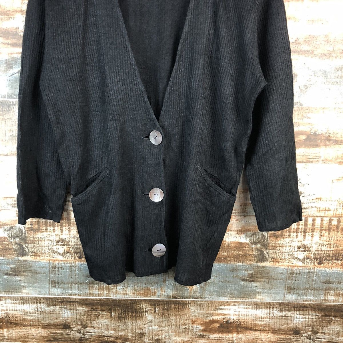 Vintage Cosa Nostra japan vintage Black Cardigan Knitwear #A2507 Size US L / EU 52-54 / 3 - 3 Thumbnail