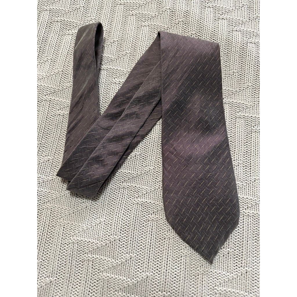 Calvin Klein Calvin Klein maroon metallic silk tie Size ONE SIZE - 1 Thumbnail