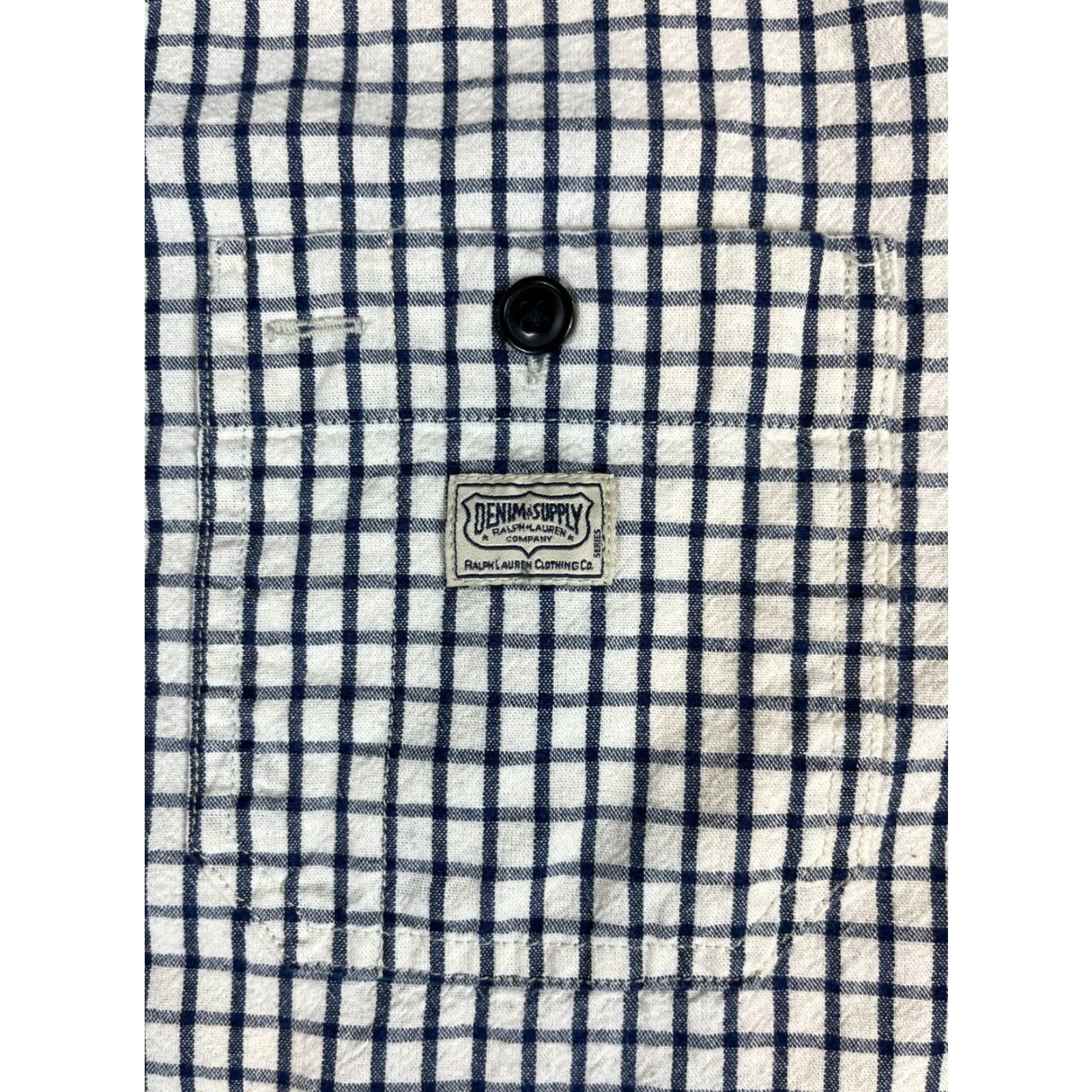 Vintage Ralph Lauren Denim & Supply Button-Up Shirt Mens Cotton Check Long Sleeve Sz L White Navy Size US L / EU 52-54 / 3 - 5 Thumbnail