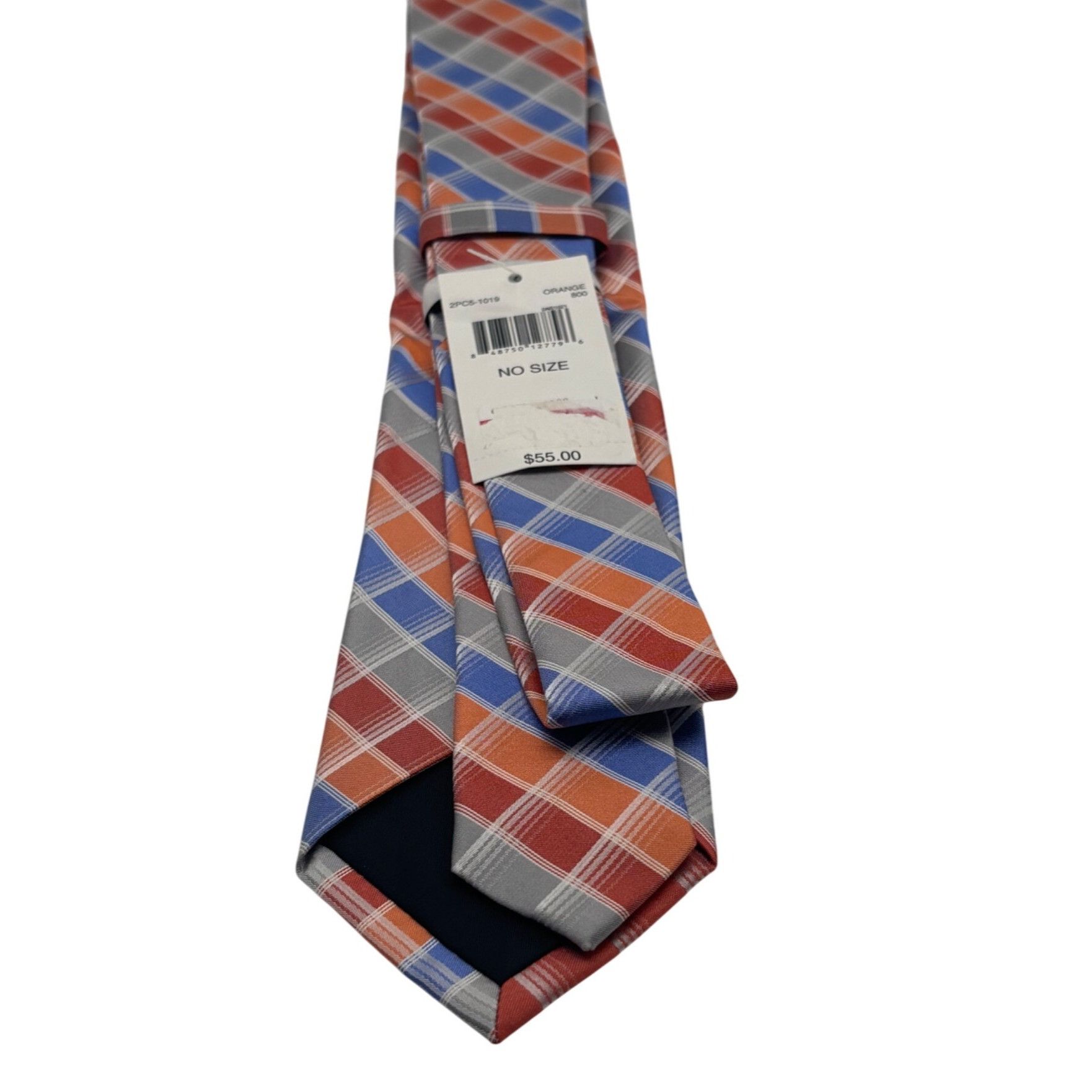 Perry Ellis Perry Ellis Portfolio Plaid Silk Necktie, Orange, OS Size ONE SIZE - 5 Thumbnail