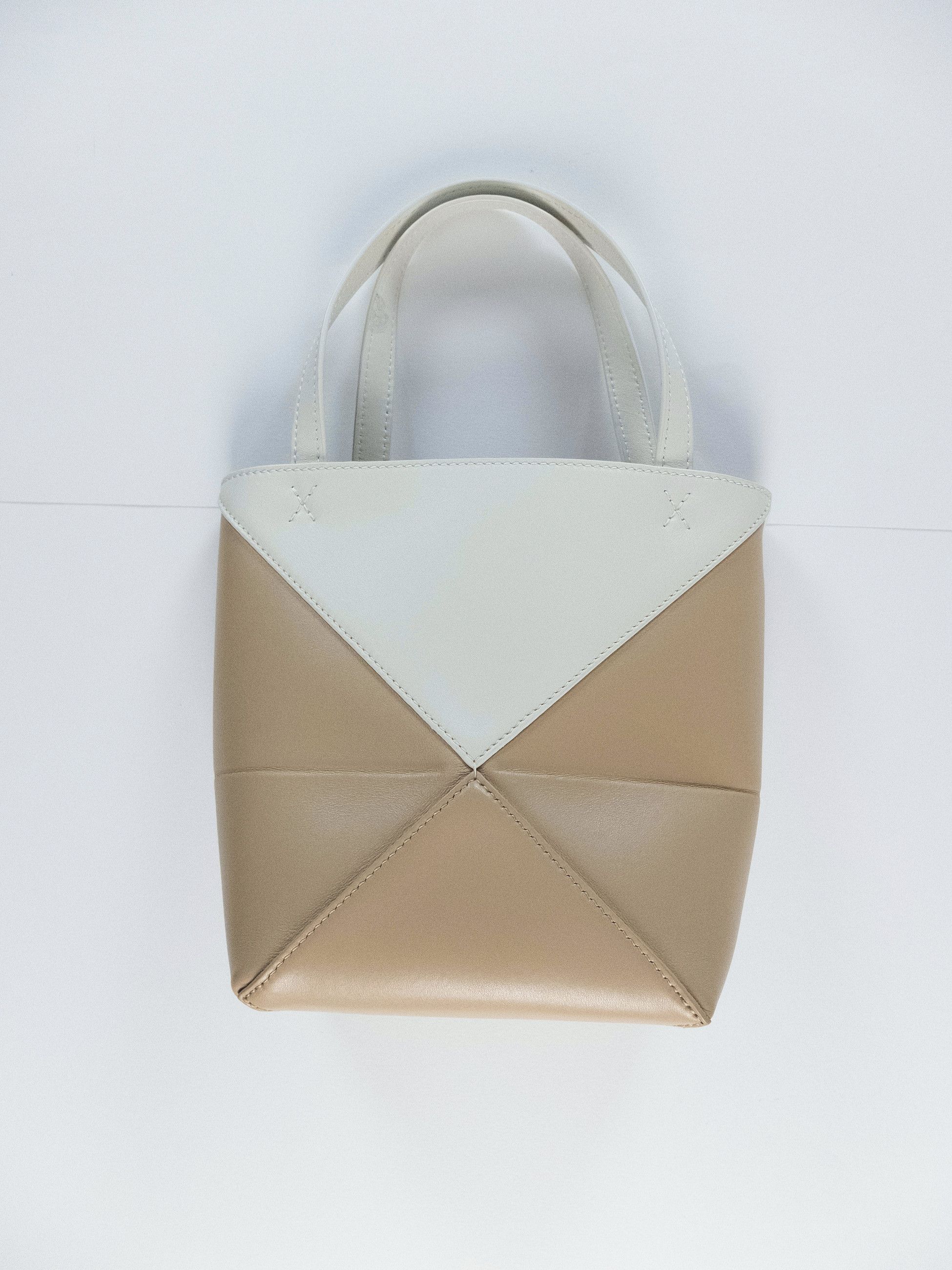 Loewe LOEWE Puzzle Fold Mini beige & white leather tote bag NWT Size ONE SIZE - 9 Thumbnail
