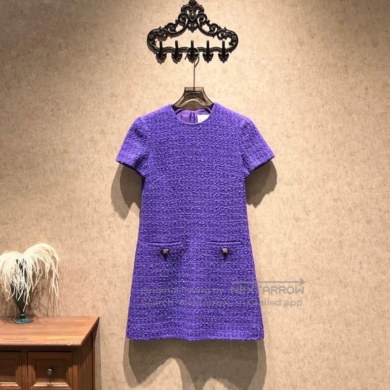 Valentino Valentino Purple tweed dress Size S / US 4 / IT 40 - 1 Thumbnail