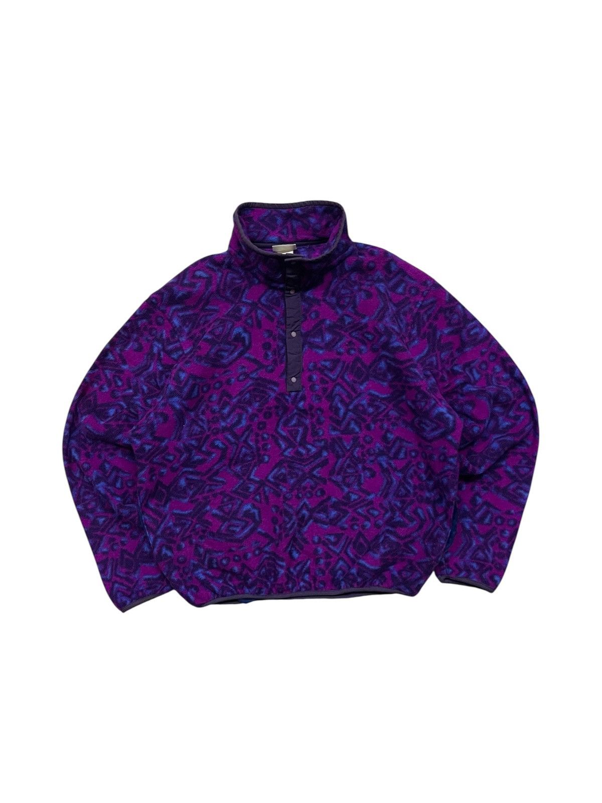 L.L. Bean 70s-80s L.L BEAN AZTEC PATTERN HALF BUTTON FLEECE Size US M / EU 48-50 / 2 - 1 Thumbnail