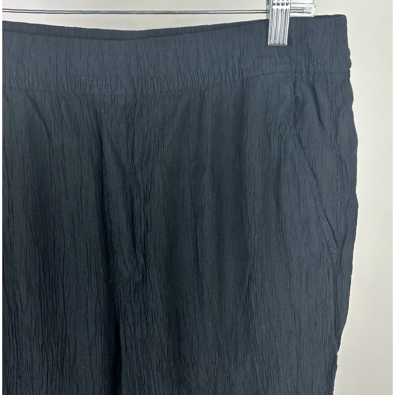 Madewell Madewell Pants Leg Straight Pull-on Elastic Waist Womens Large Black Viscose Dress Pants Casual Minimalist Size 36" / US 14 / IT 50 - 3 Thumbnail