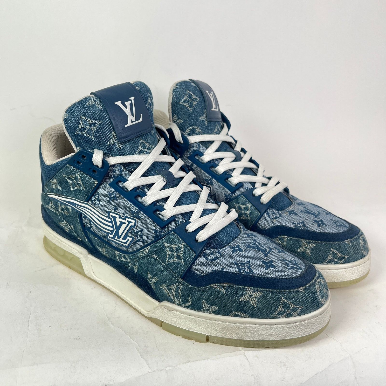 Louis Vuitton Louis Vuitton Monogram Denim High-Top LV Trainer Size US 10 / EU 43 - 6 Thumbnail