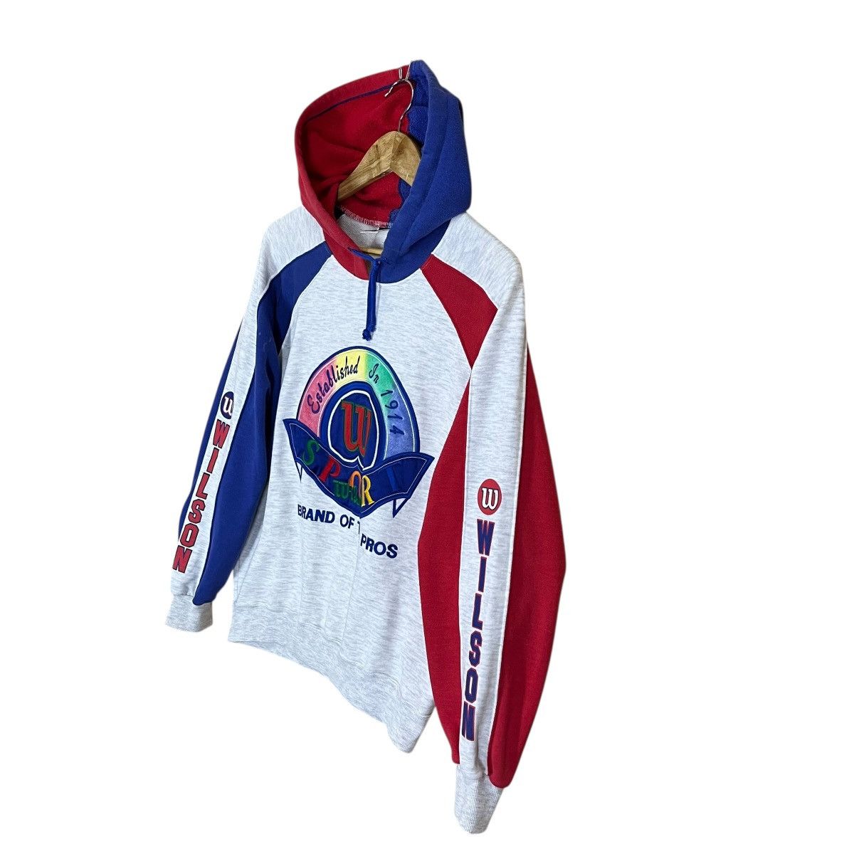 Wilson Vintage 90s Wilson Rainbow Pullover Hoodie Size M Size US M / EU 48-50 / 2 - 3 Thumbnail