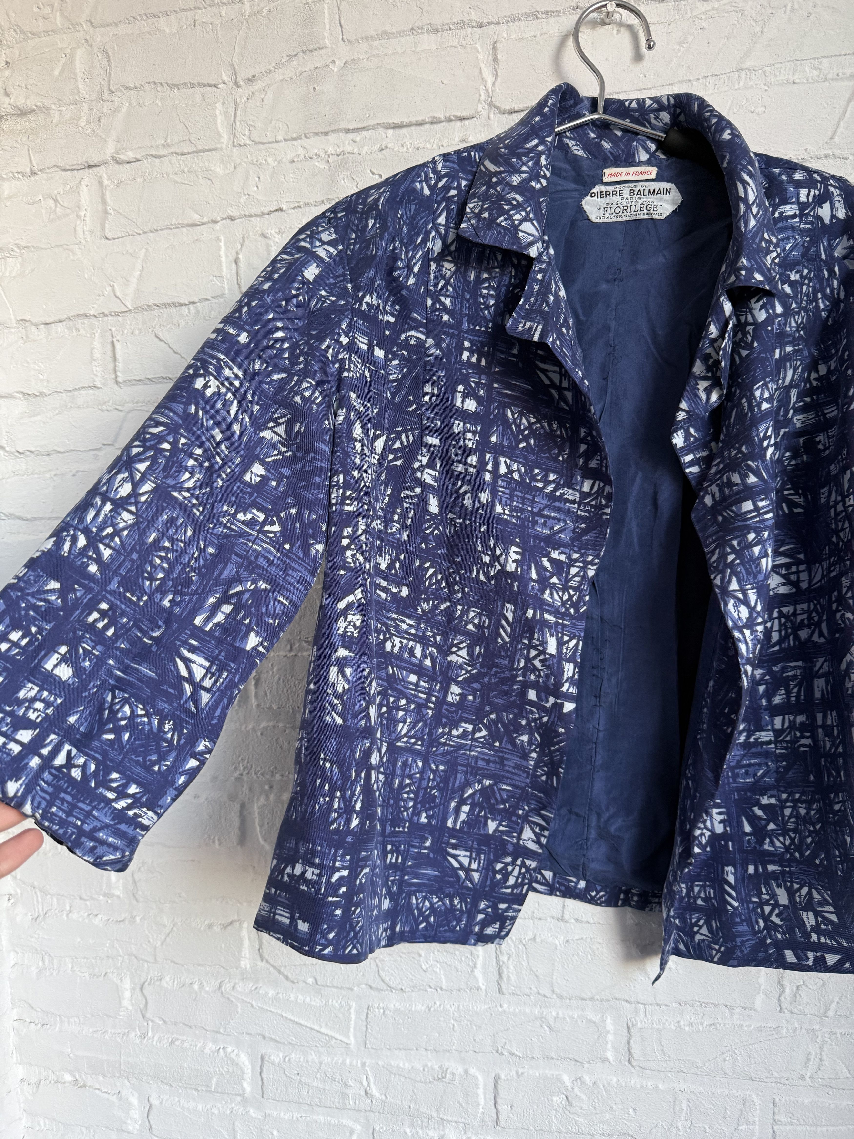 Pierre Balmain Rare vintage 1950s Pierre Balmain couture Silk Jacket Size M / US 6-8 / IT 42-44 - 5 Thumbnail