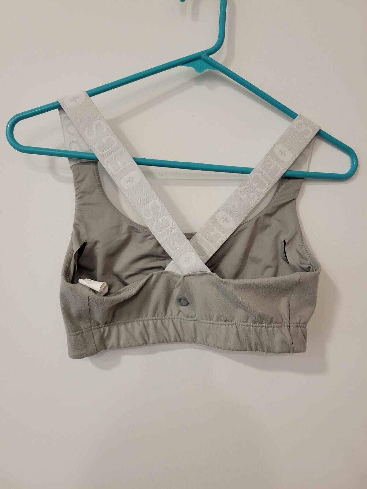 Eileen Fisher +Figs Gray Sports Bra with Elastic Logo Straps Size ONE SIZE - 2 Thumbnail