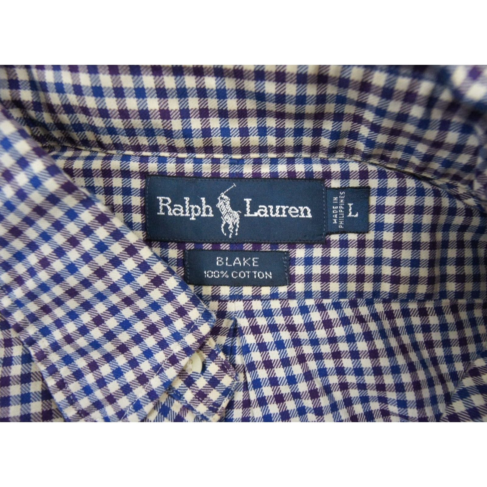 Ralph Lauren VINTAGE Ralph Lauren Men's Button-Down Shirt Large Check Oxford Casual Formal Fall Spring Summer Winter Size US L / EU 52-54 / 3 - 7 Thumbnail