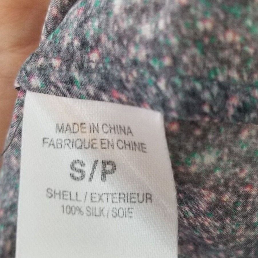 Theory Theory Womens Gray Galaxy Print 100% Silk Shirt Quiet Luxury Size S / US 4 / IT 40 - 8 Thumbnail