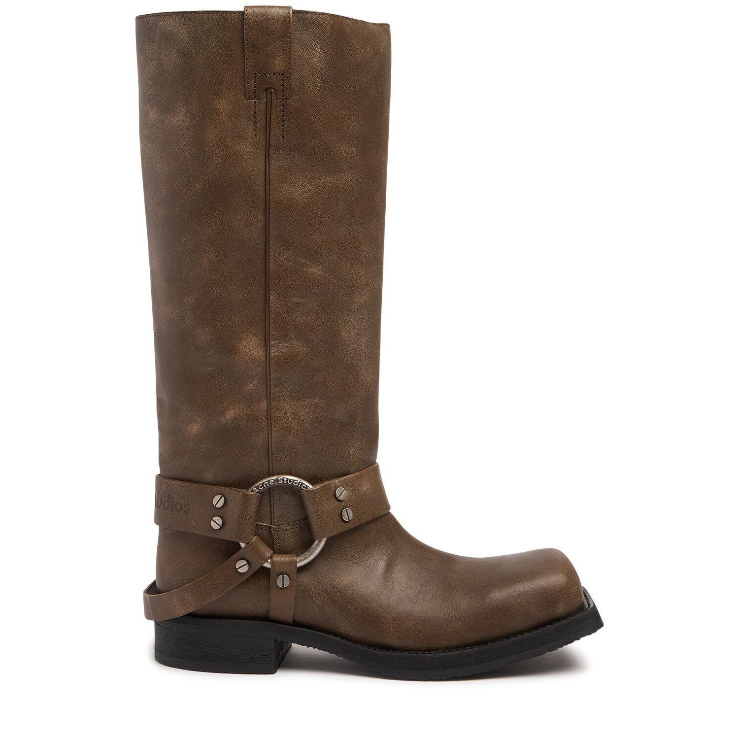 Acne Studios ACNE STUDIOS Balius Greige Brown Leather 40mm Buckle Boots N Size US 11 / IT 41 - 1 Thumbnail