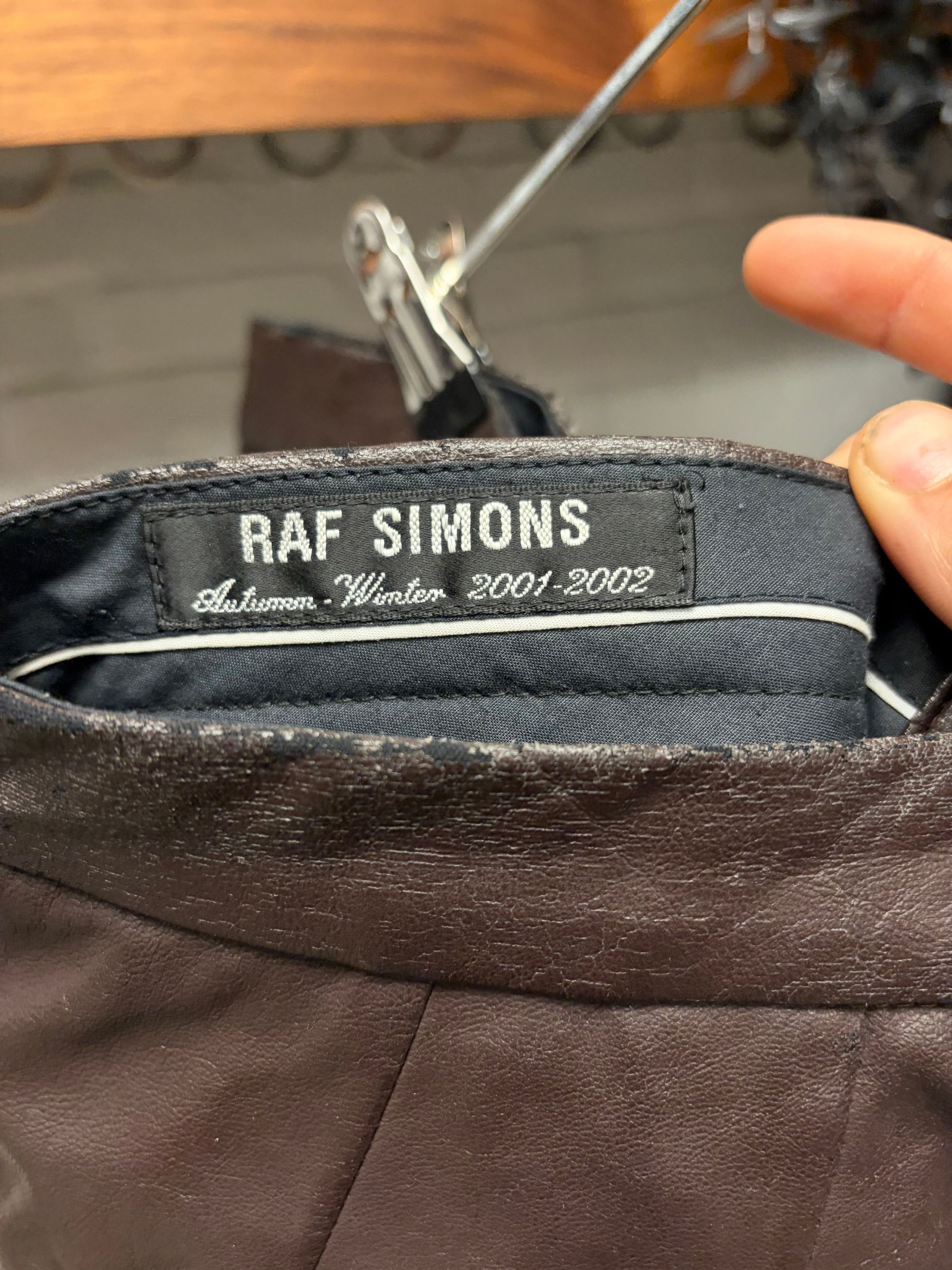 Raf Simons AW2001 Raf Simons ‘Riot Riot Riot’ Brown Lambskin Leather Pants Size US 32 / EU 48 - 3 Thumbnail
