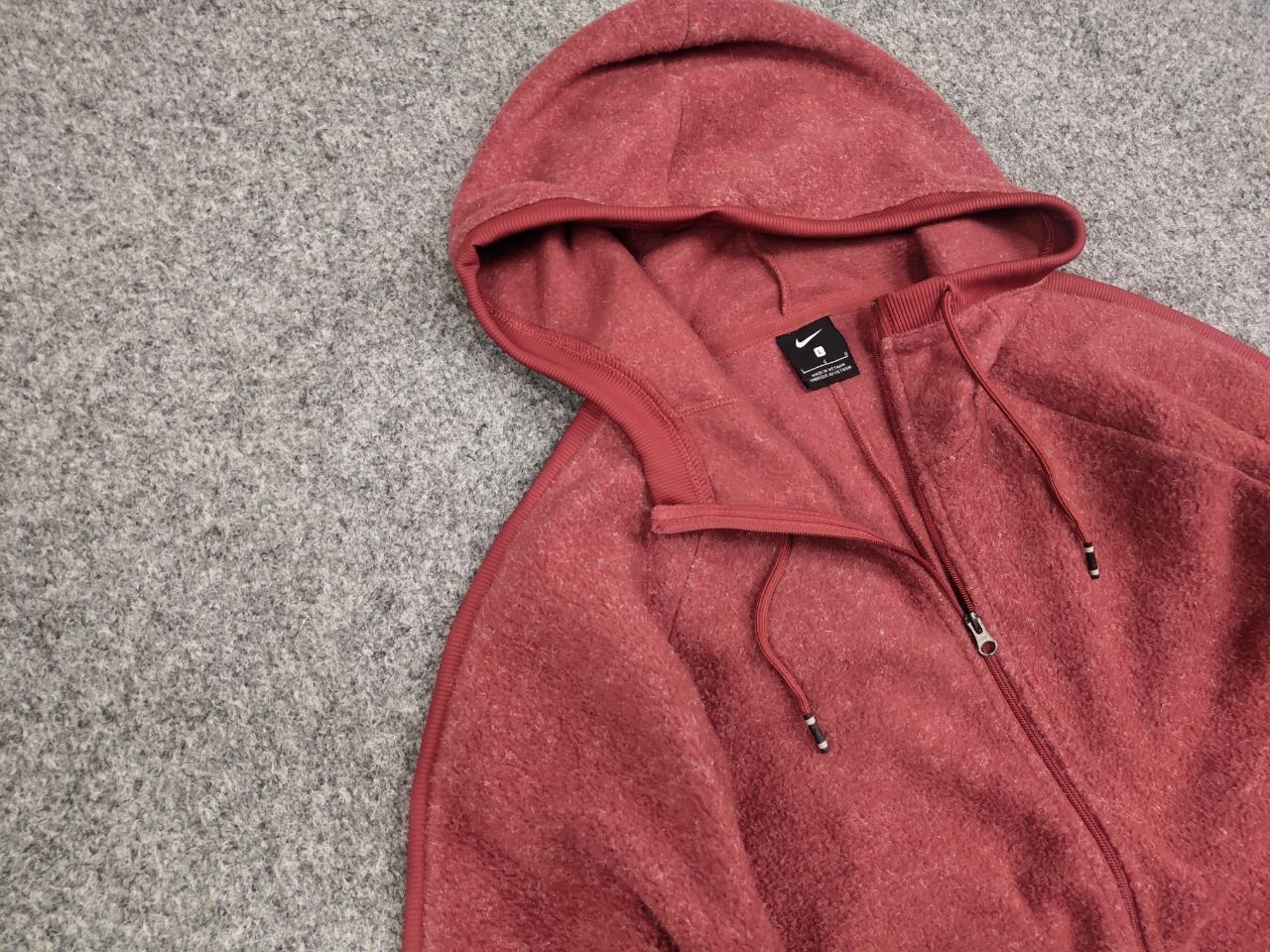 Nike Nike Fleece womens oversized zip-up burgundy Hoodie Size L / US 10 / IT 46 - 8 Thumbnail